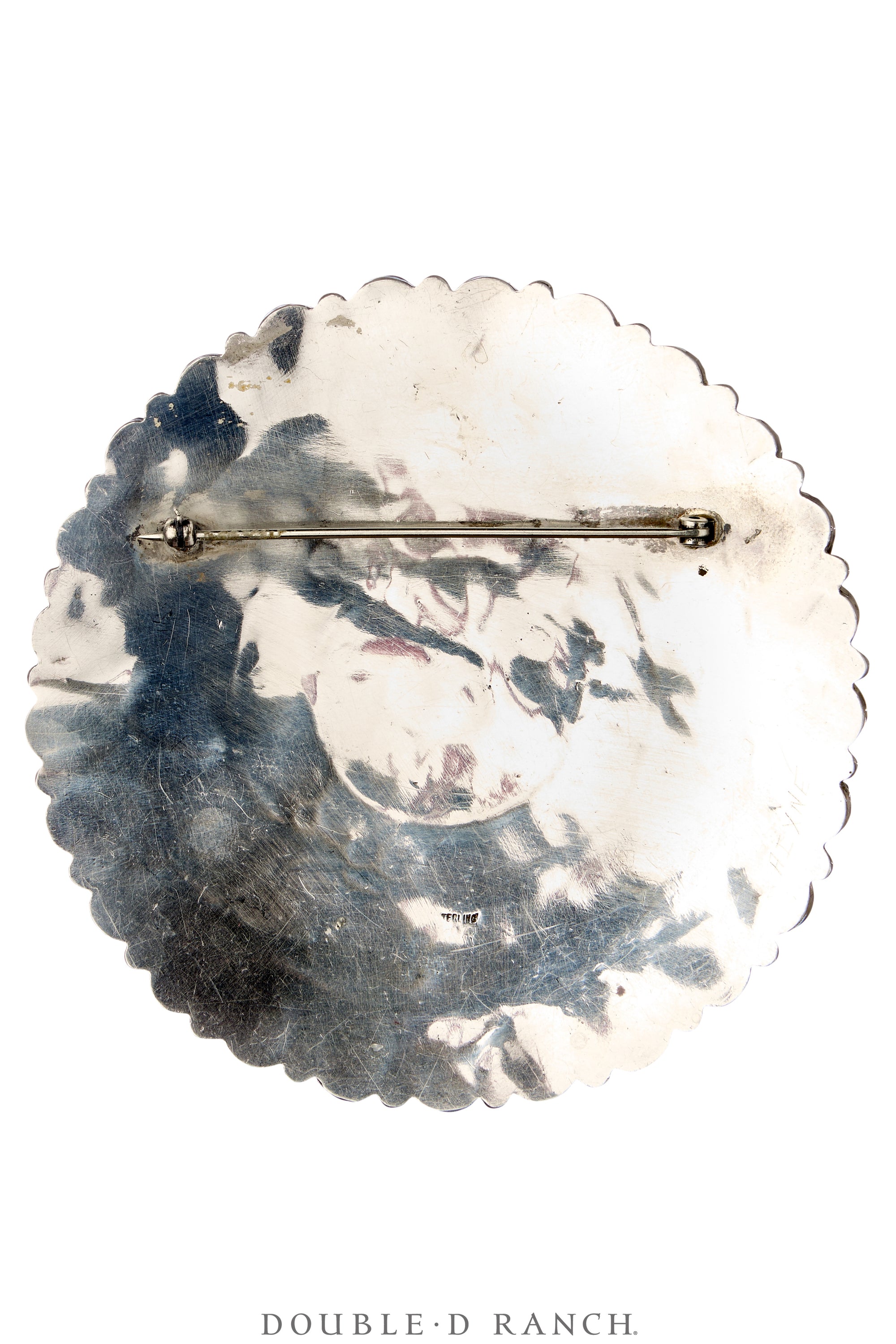 Pin, Cluster, Turquoise, Manta, Marked, Vintage, Old Pawn With Trader's Code, 1235