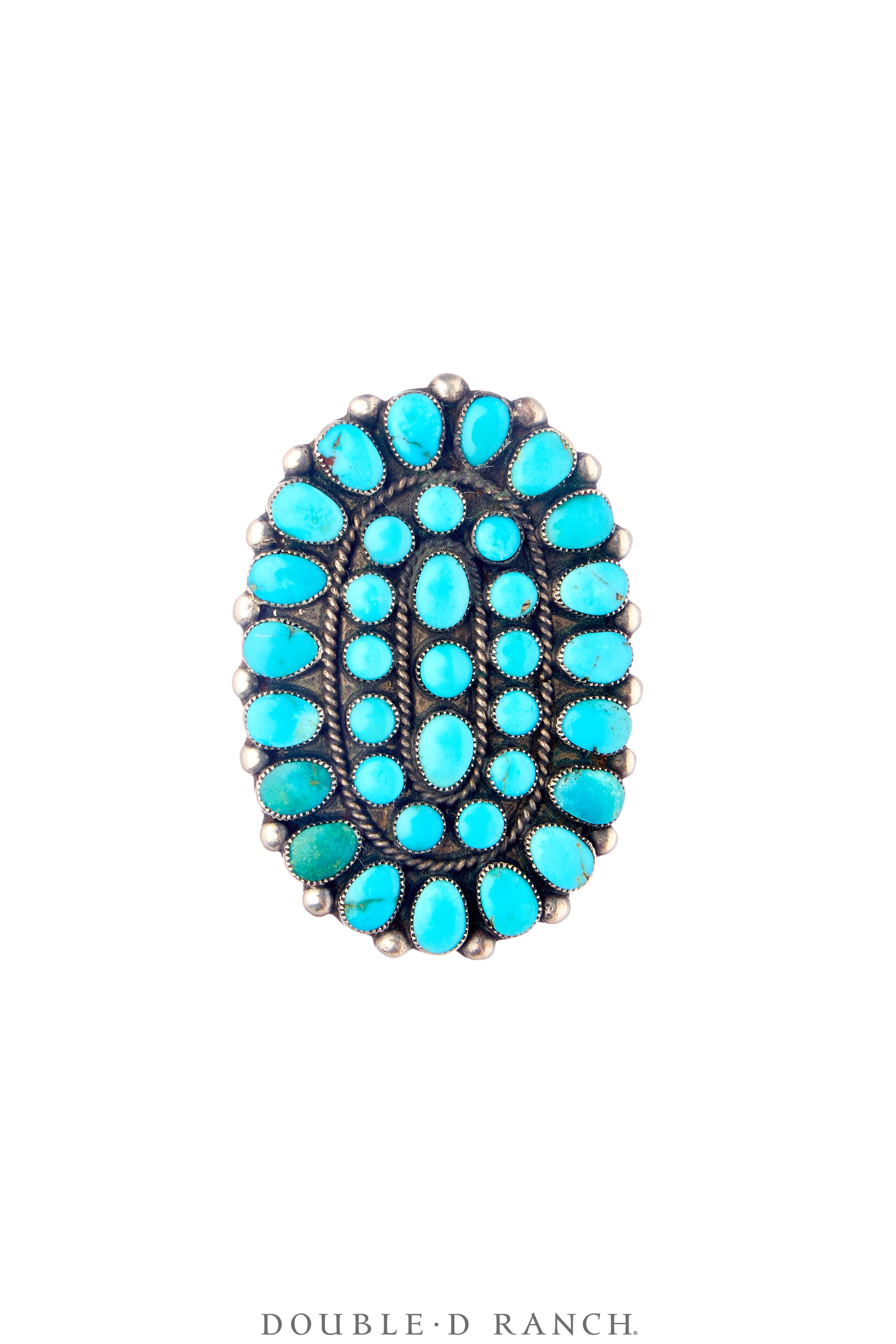 Ring, Cluster, Turquoise, Vintage, 1882