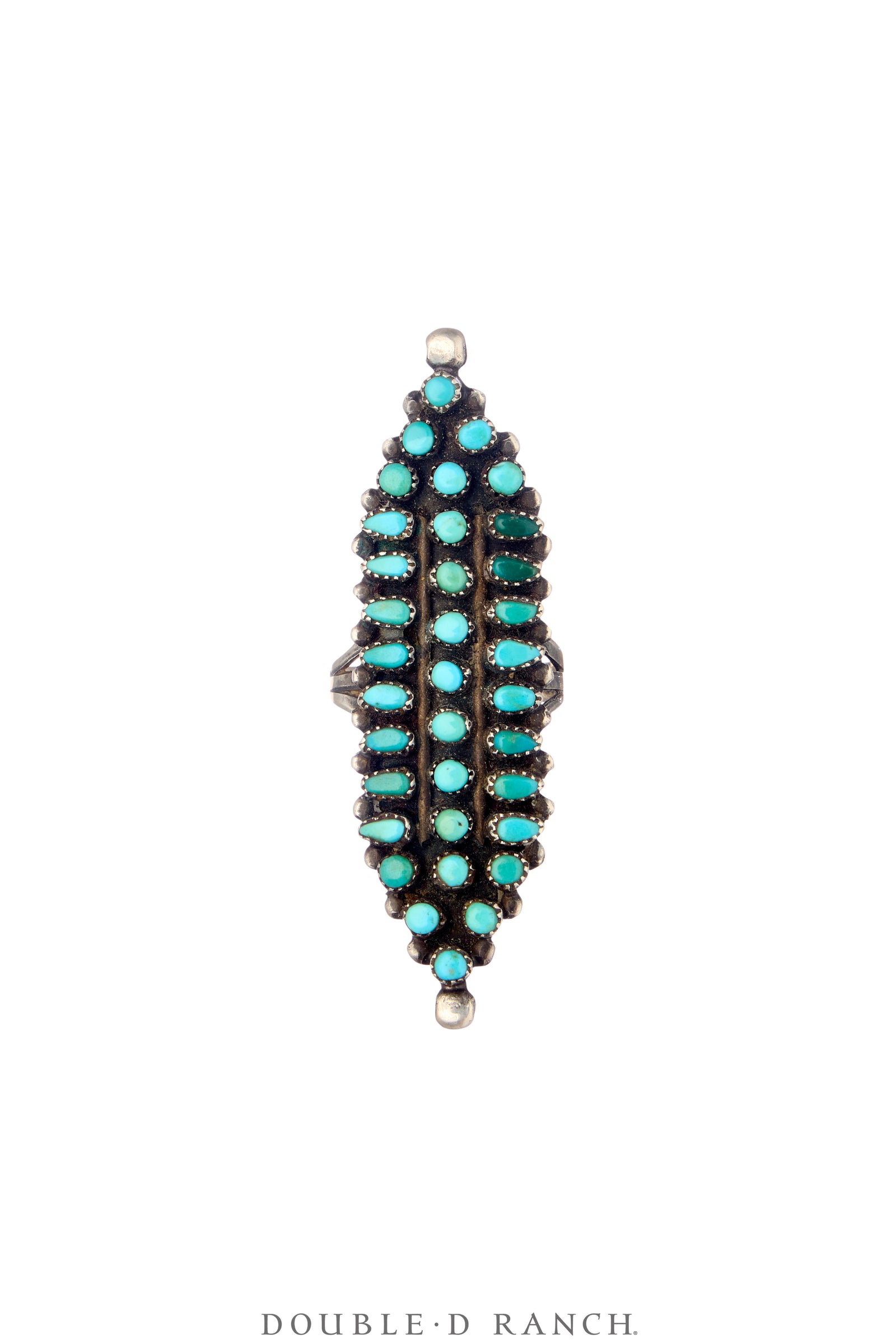 Ring, Cluster, Turquoise, Zuni Needlepoint, Hallmarked, Vintage, 1883