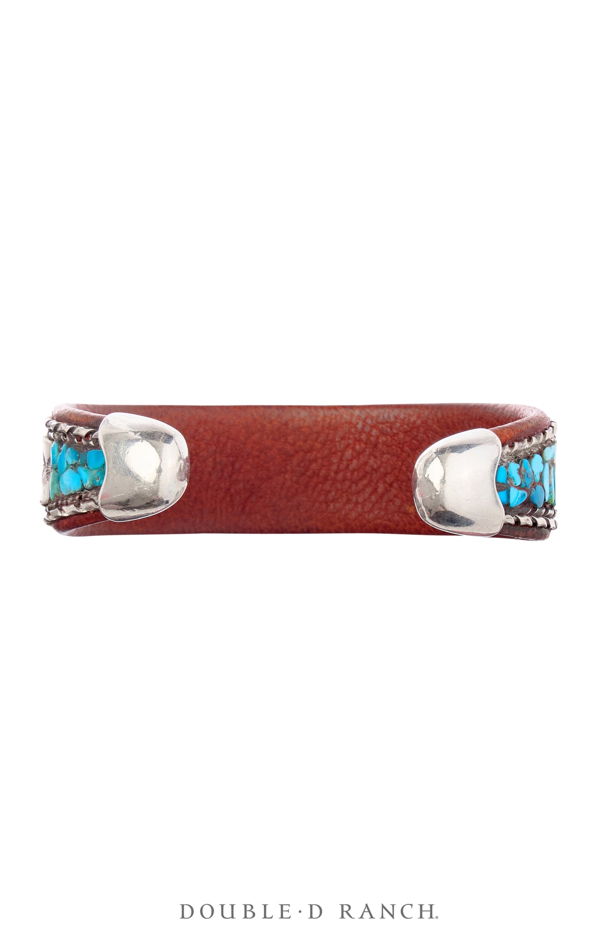 Cuff, Leather & Turquoise, Leather Lined, Charlie Favor, Hallmark, Contemporary, 3460D