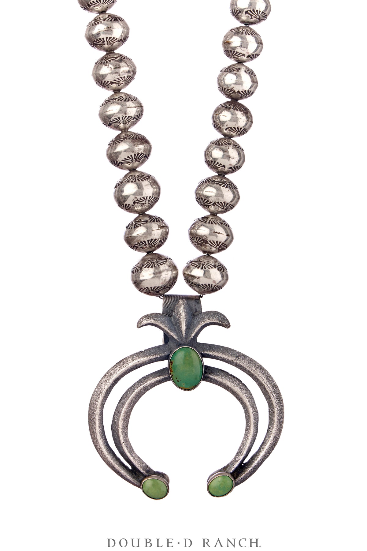 Necklace, Squash Blossom, Turquoise, Cast Naja, Hallmark, Vintage, 3651