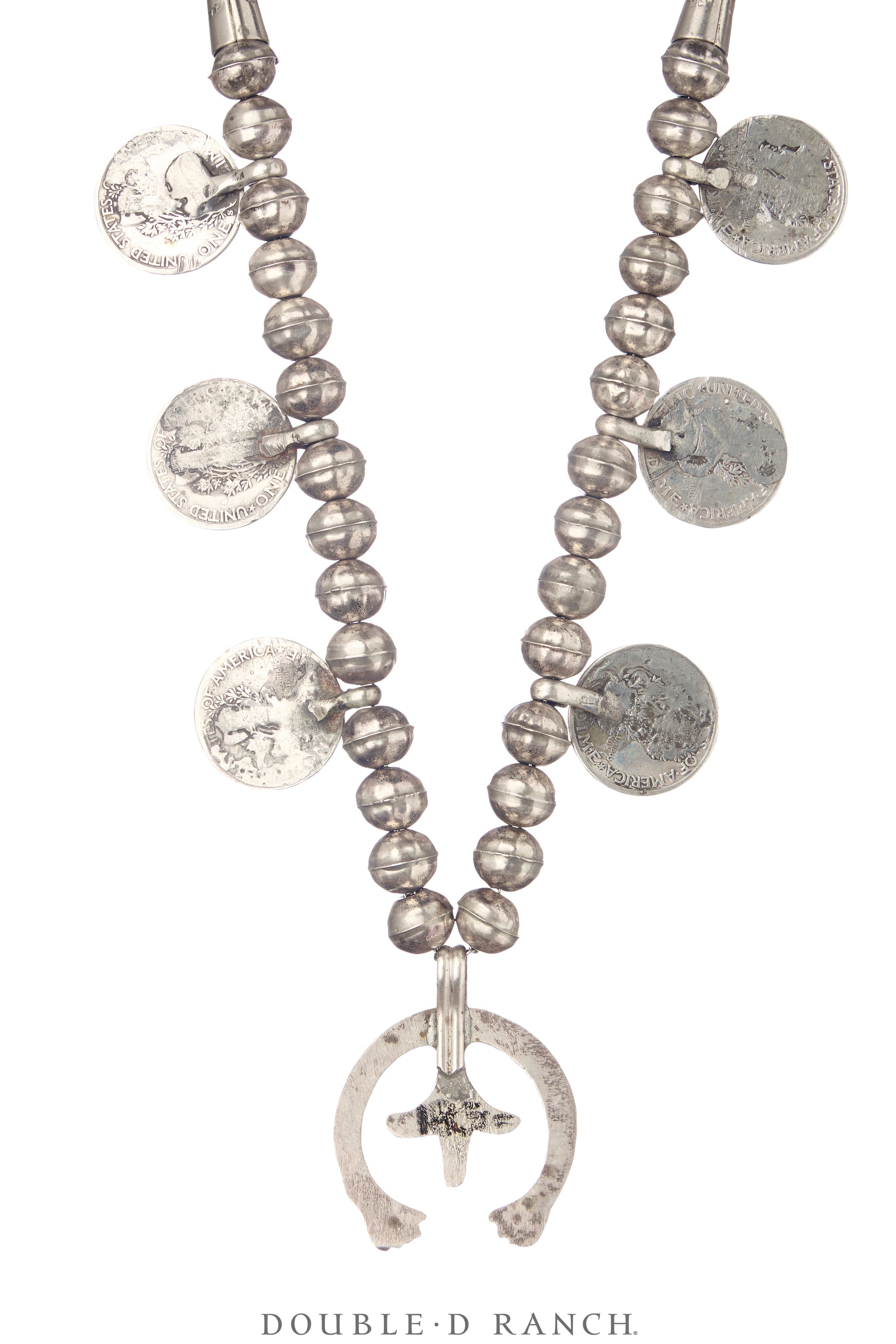 Necklace, Statement, Liberty Dime Coin, Sterling Silver, Vintage, 3675