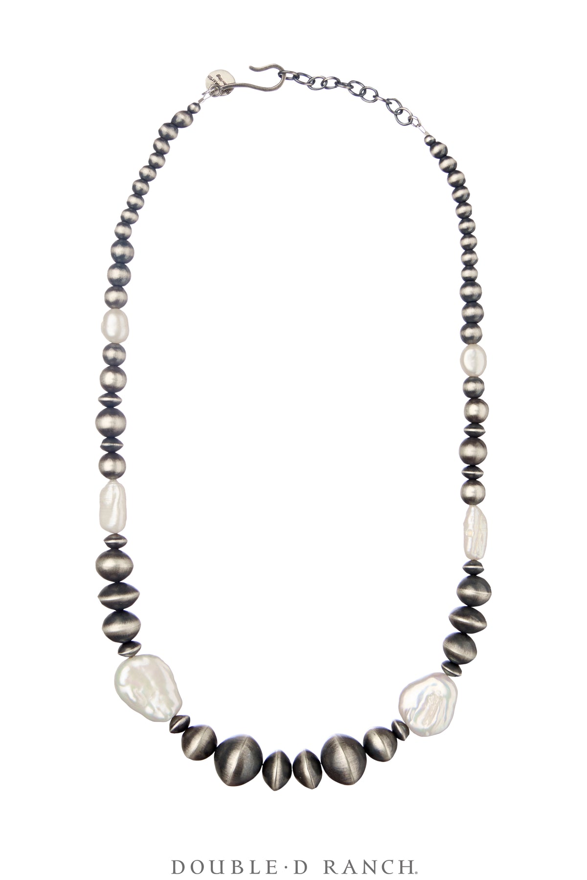 Necklace, Desert Pearls, Fresh Water Pearls, Sterling Silver, Graduated, Contemporary, 22", 3678