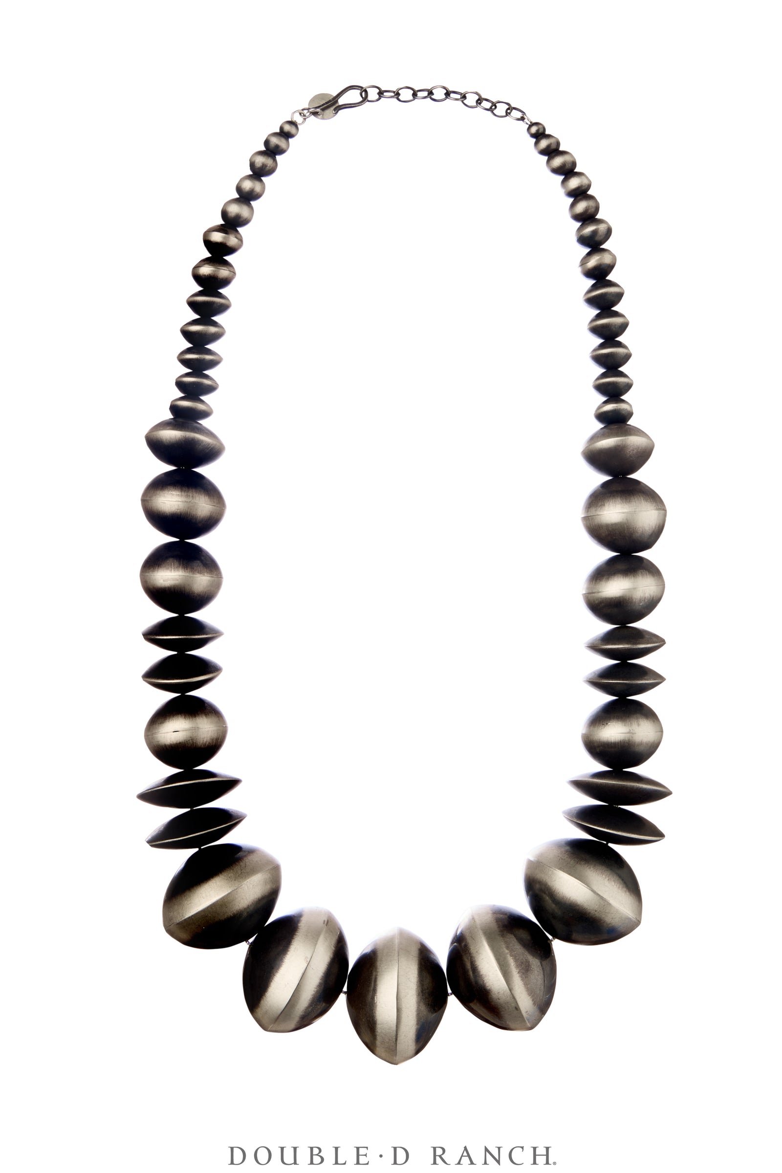 Necklace, Desert Pearls, Sterling Silver, Large Graduated, Contemporary 26", 3680