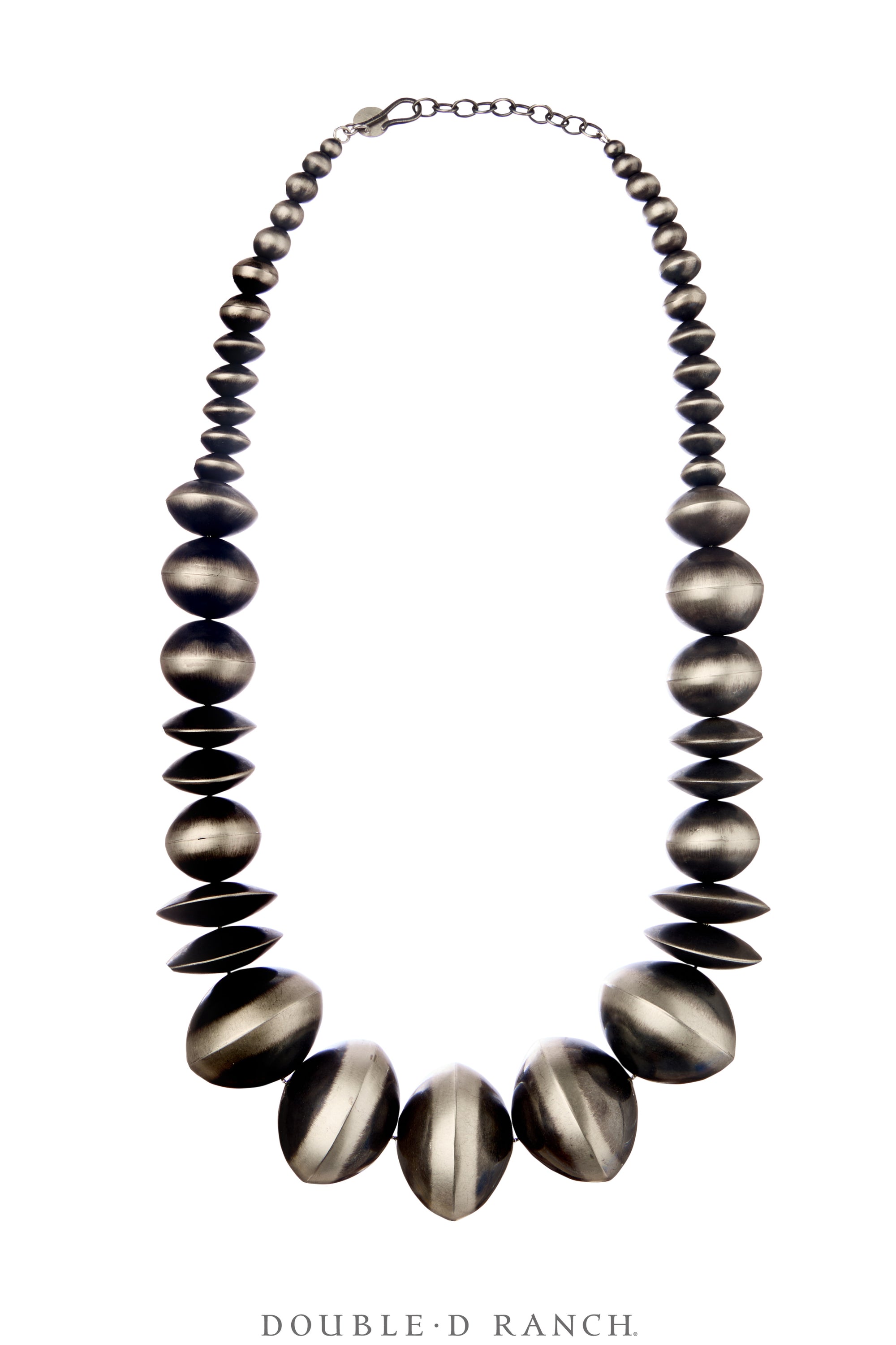 Necklace, Desert Pearls, Sterling Silver, Large Graduated, Contemporary 26", 3680