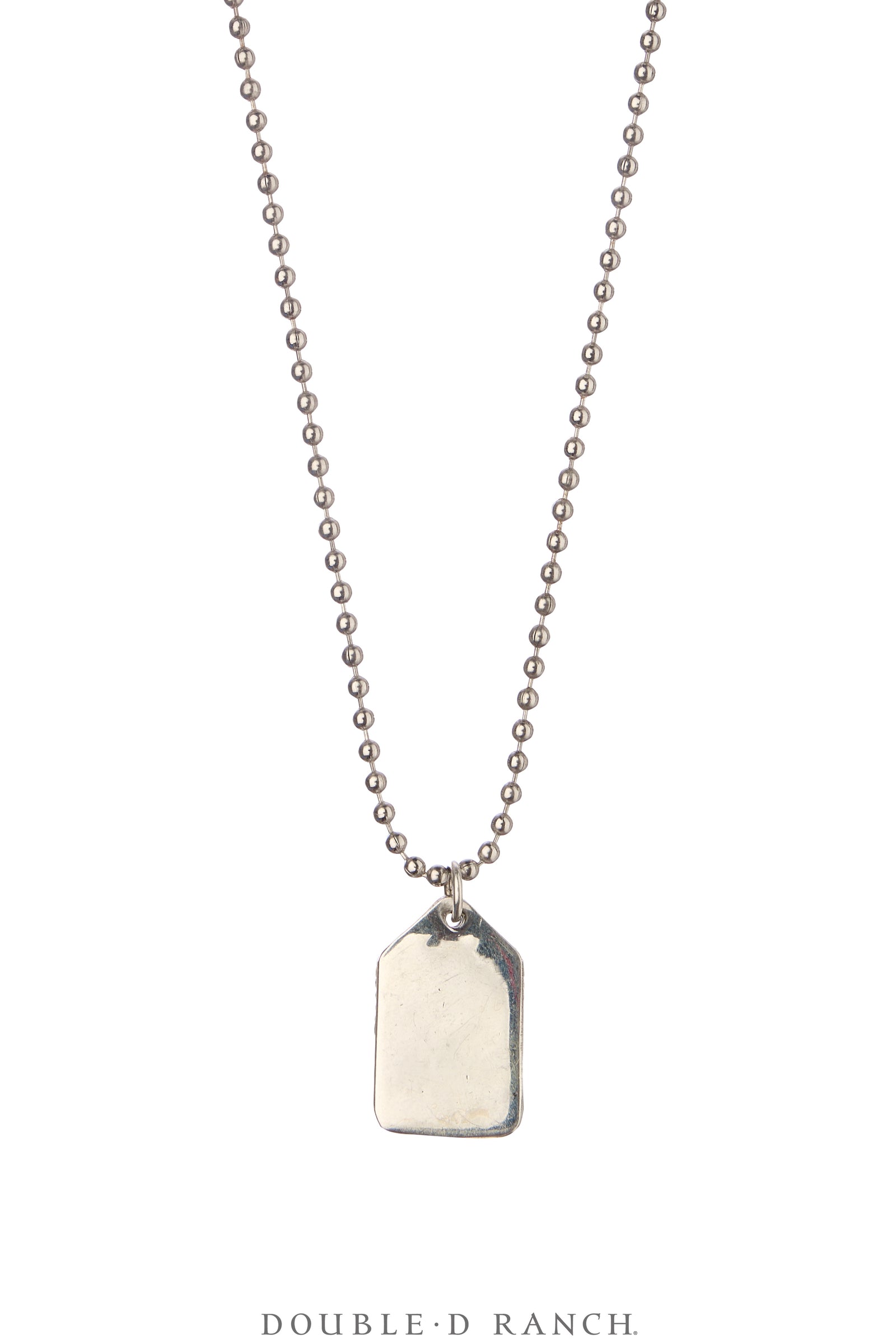 Necklace, Tab, Turquoise, Sterling Silver Ball Chain, Contemporary, 3688