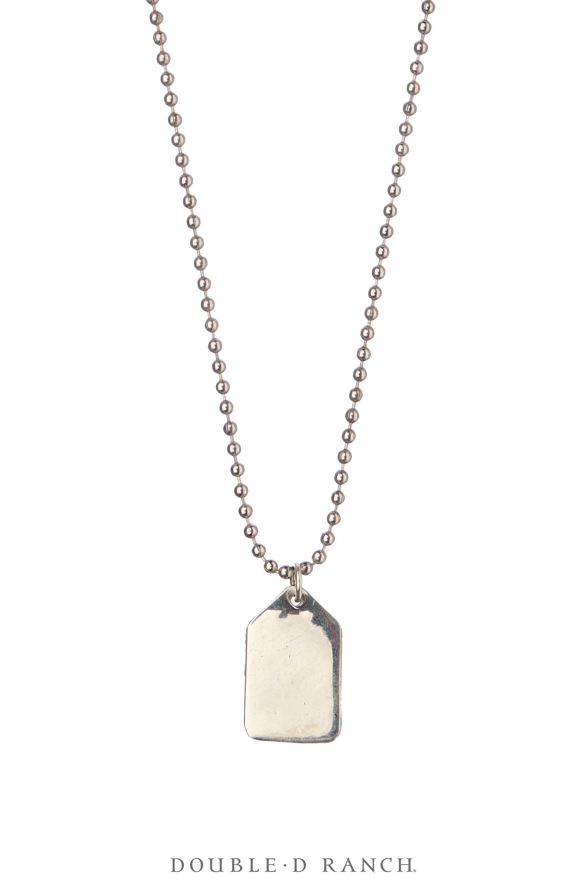 Necklace, Tab, Turquoise, Sterling Silver Ball Chain, Contemporary, 3688