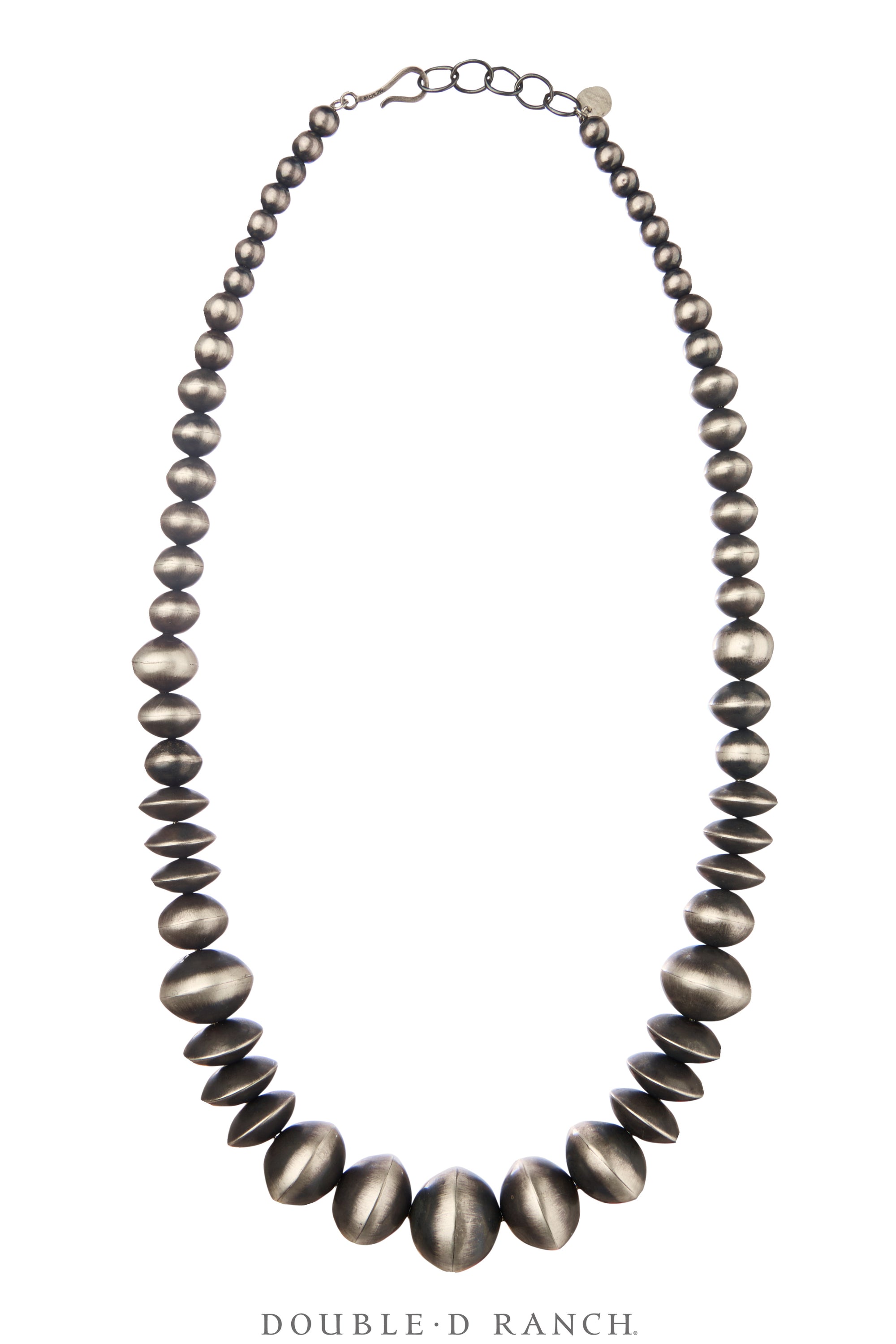 Necklace, Desert Pearls, Sterling Silver, Graduated, Contemporary 26", 3679