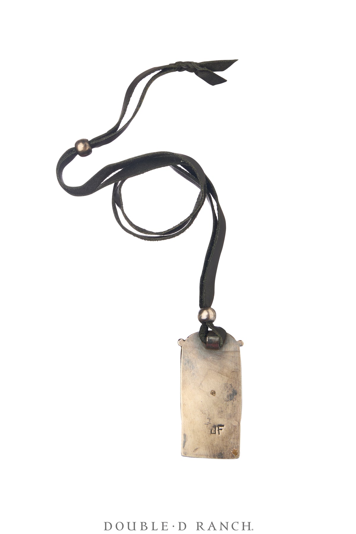 Necklace, Leather Thong, Natural Turquoise & Orange Spiy Oyster, Jock Favour, Hallmarked, Contemporary, 3685