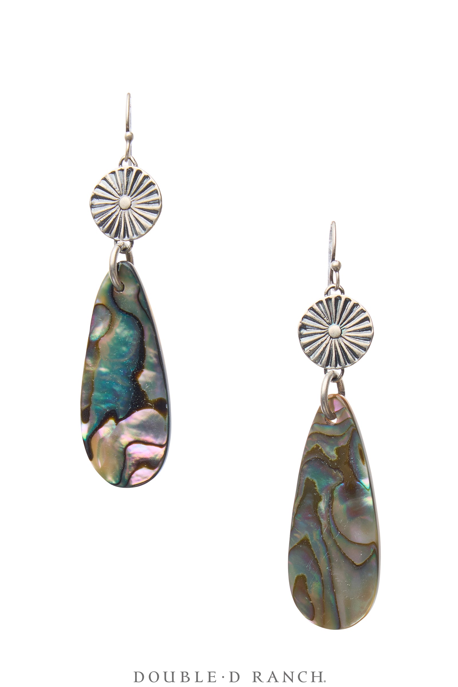 Earrings, Slab, Abalone, Sterling Silver, Contemporary, 2127