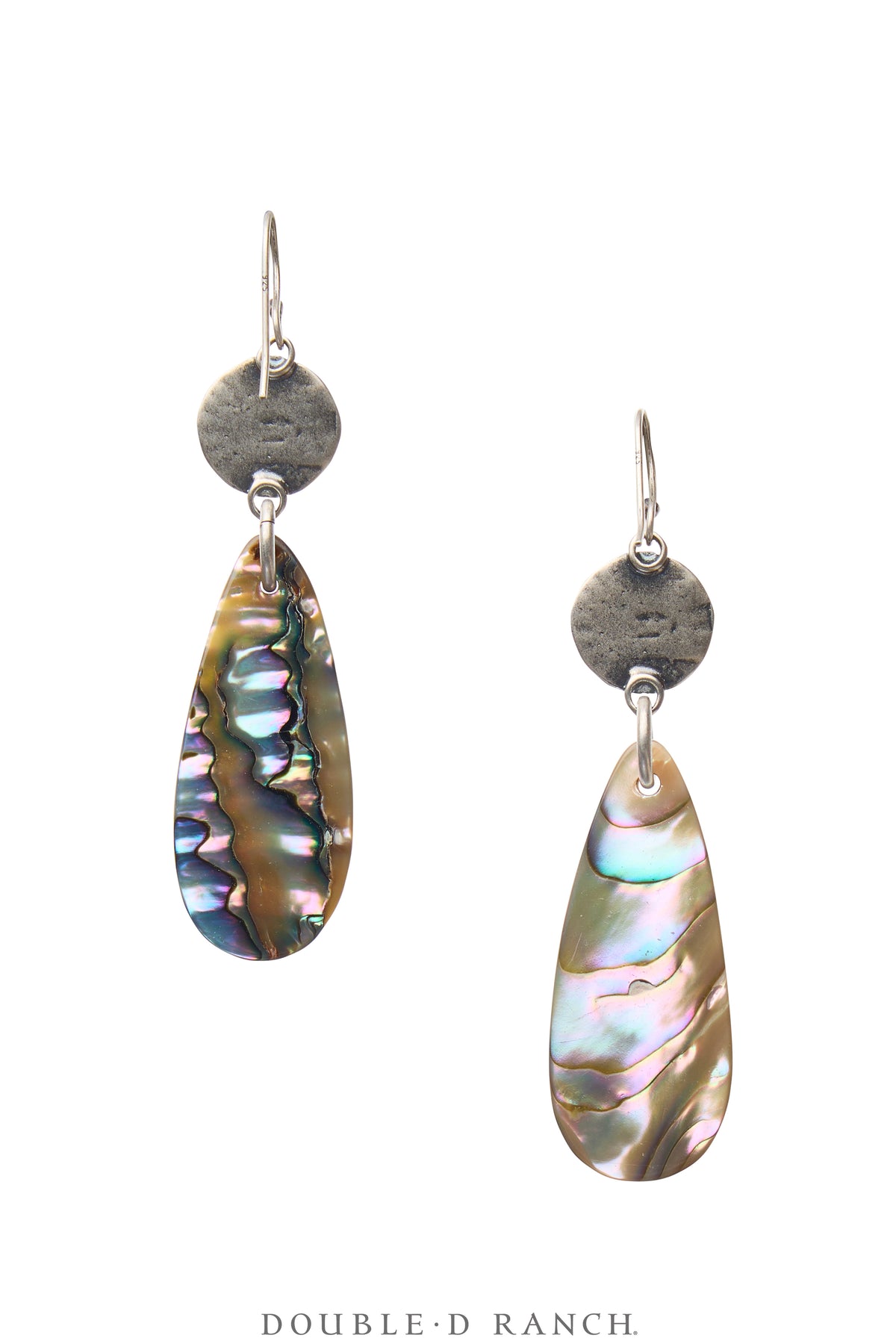 Earrings, Slab, Abalone, Sterling Silver, Contemporary, 2127