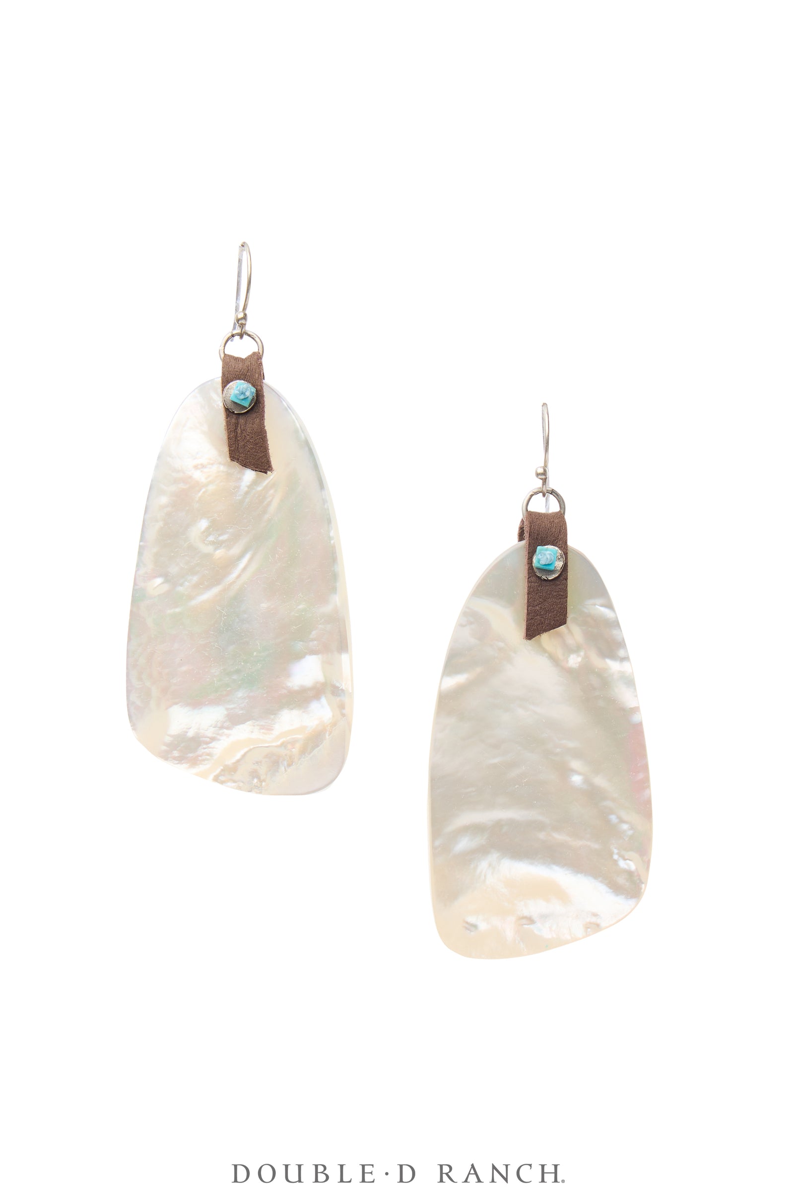 Earrings, Slab, Mother of Pearl, Sterling Silver, Contemporary, 2130