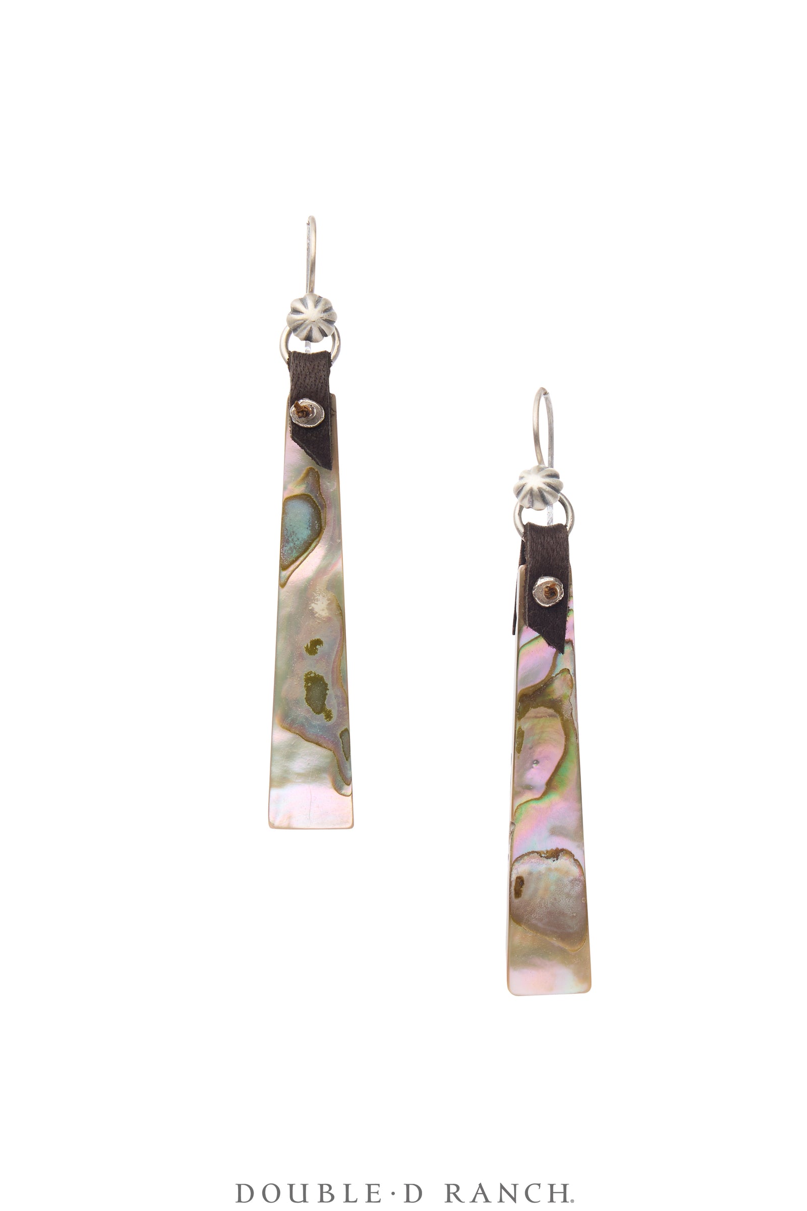 Earrings, Slab, Abalone, Sterling Silver, Contemporary, 2125