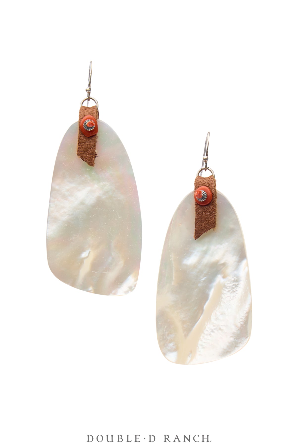 Earrings, Slab, Mother of Pearl, Sterling Silver, Contemporary, 2132