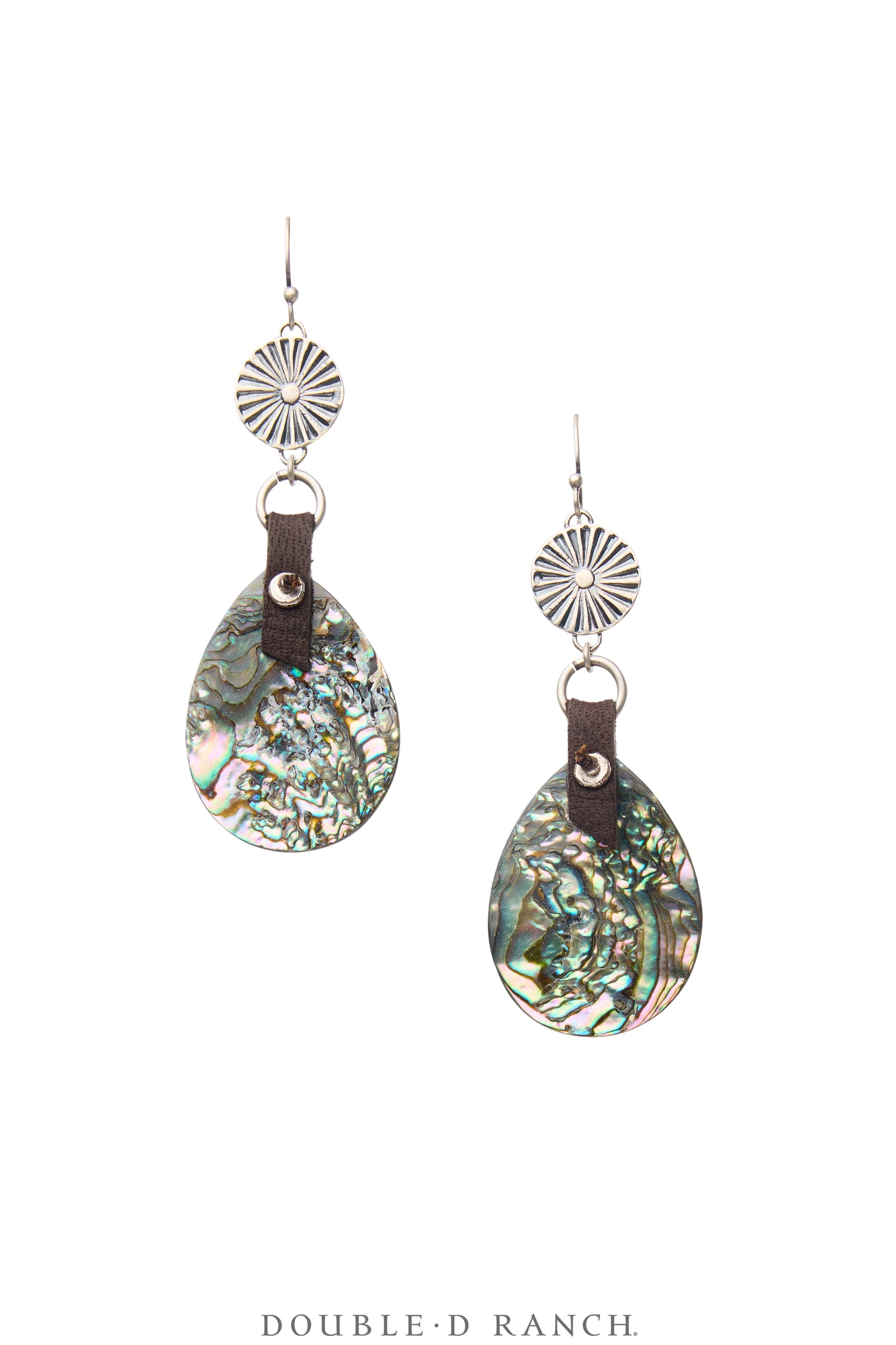 Earrings, Slab, Abalone, Sterling Silver, Contemporary, 2128
