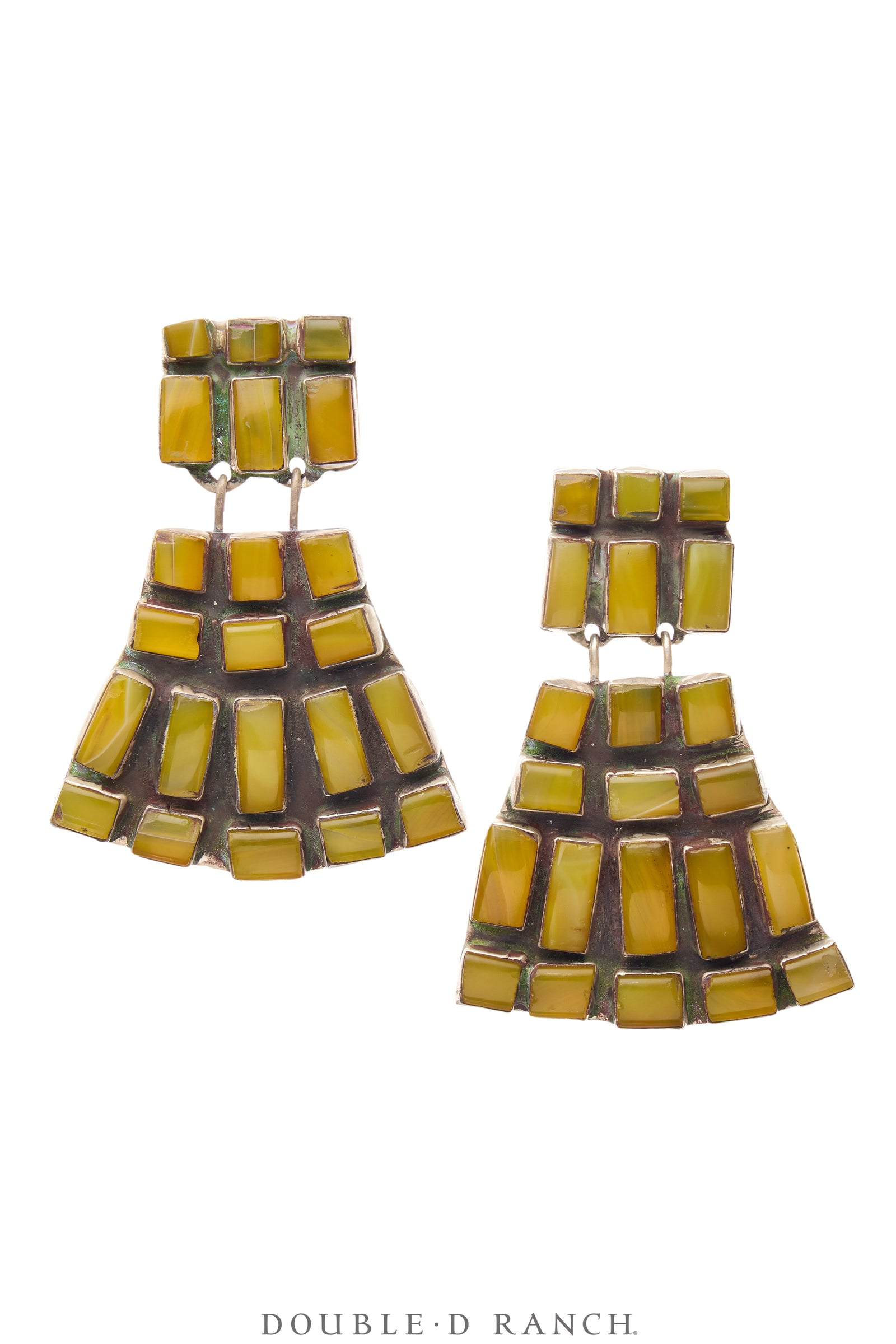 Earrings, Oscar Betz, Fan, Jasper, Hallmark, 2144