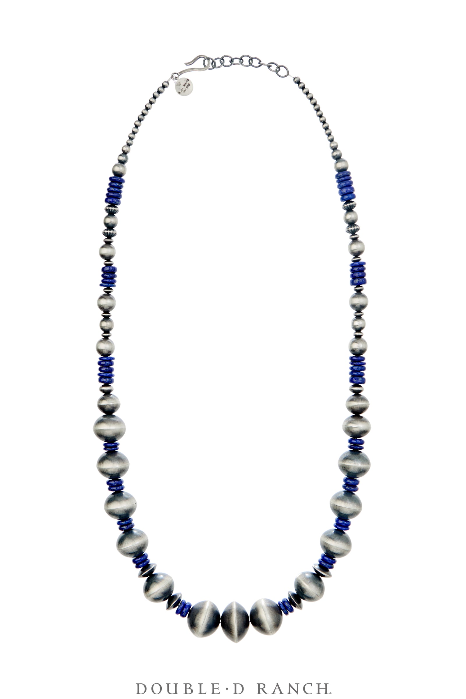 Necklace, Desert Pearl, Lapis, Graduated, Hallmark, Contemporary 26", 3515