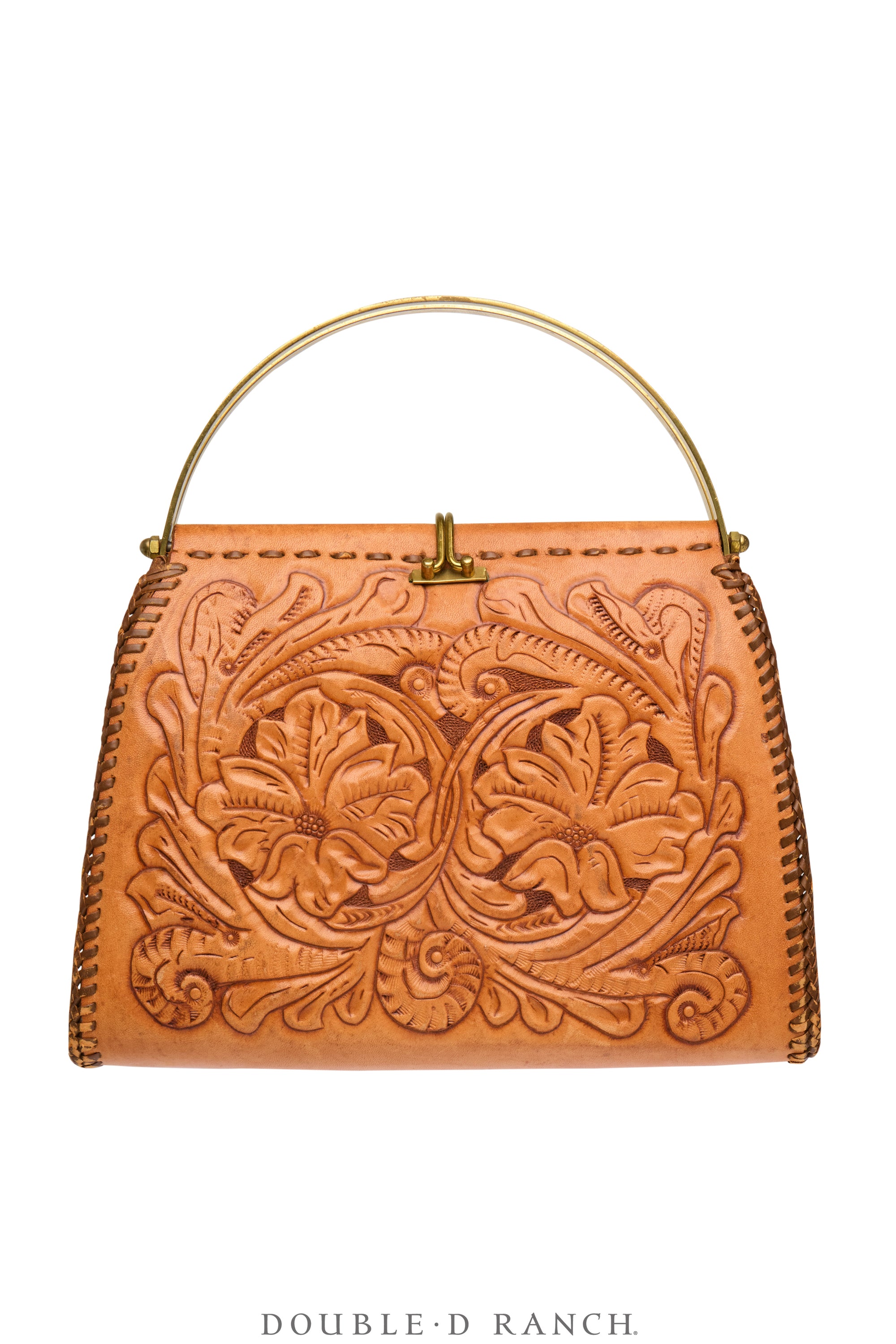 Bag, Handbag, Hand-tooled Leather, Vintage, 1422