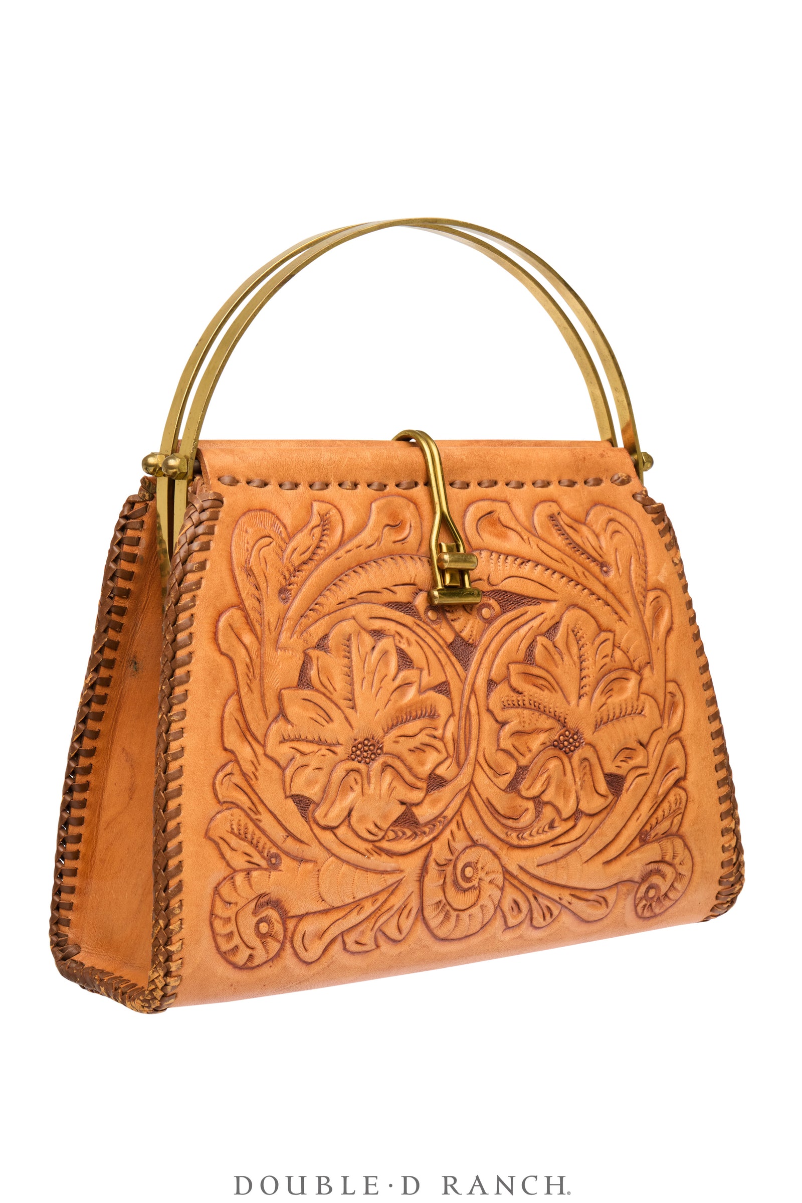 Bag, Handbag, Hand-tooled Leather, Vintage, 1422