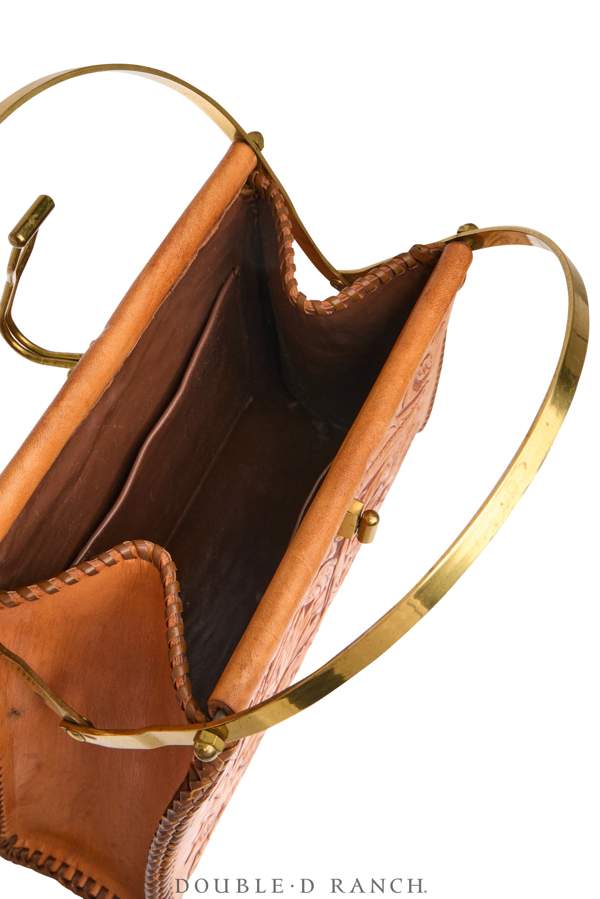 Bag, Handbag, Hand-tooled Leather, Vintage, 1422