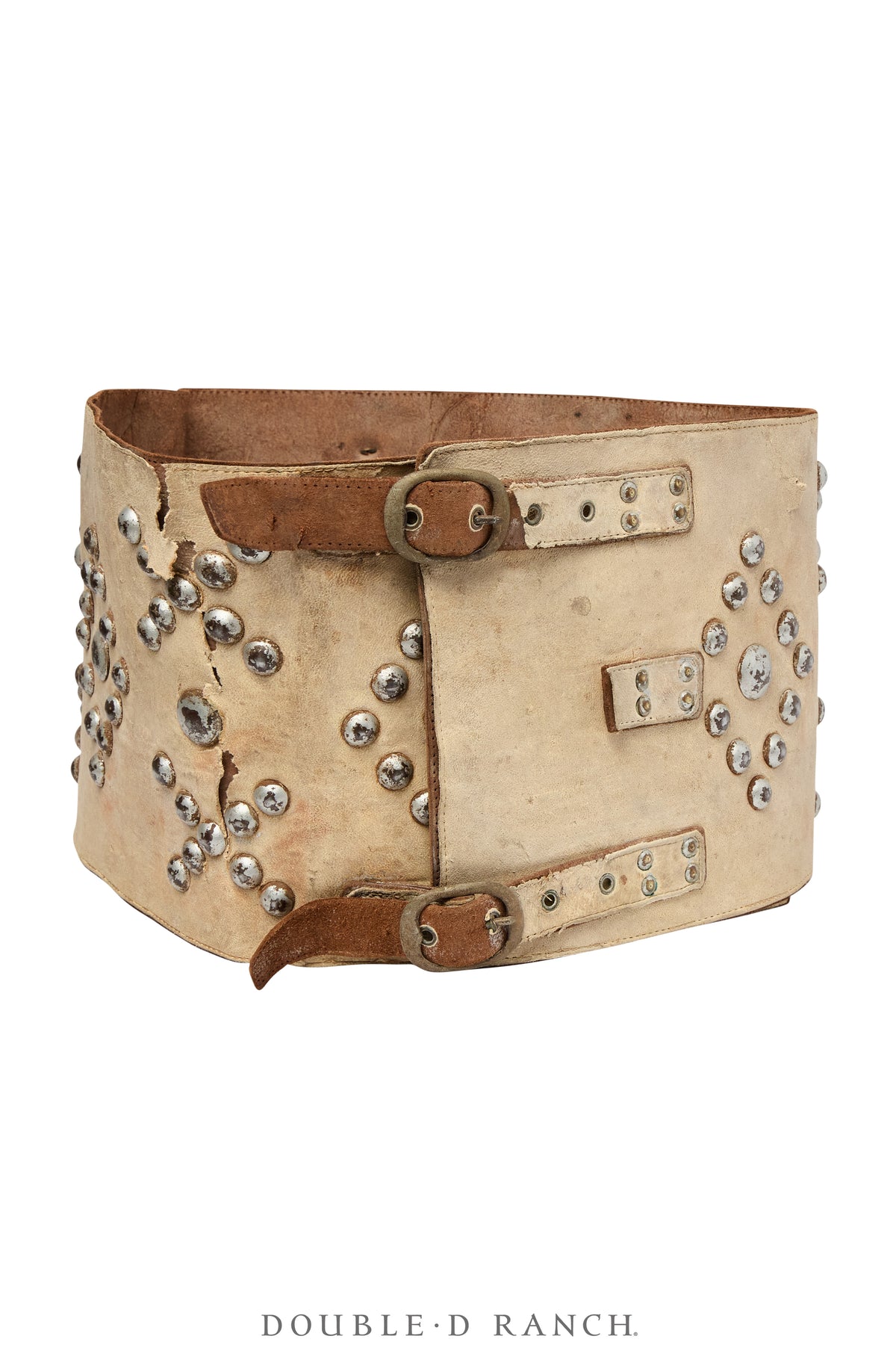 Belt, A Vintage, Bronc, Studs, Diamonds & X's Matching Guantlets, Vintage, Early 20th Century, 463