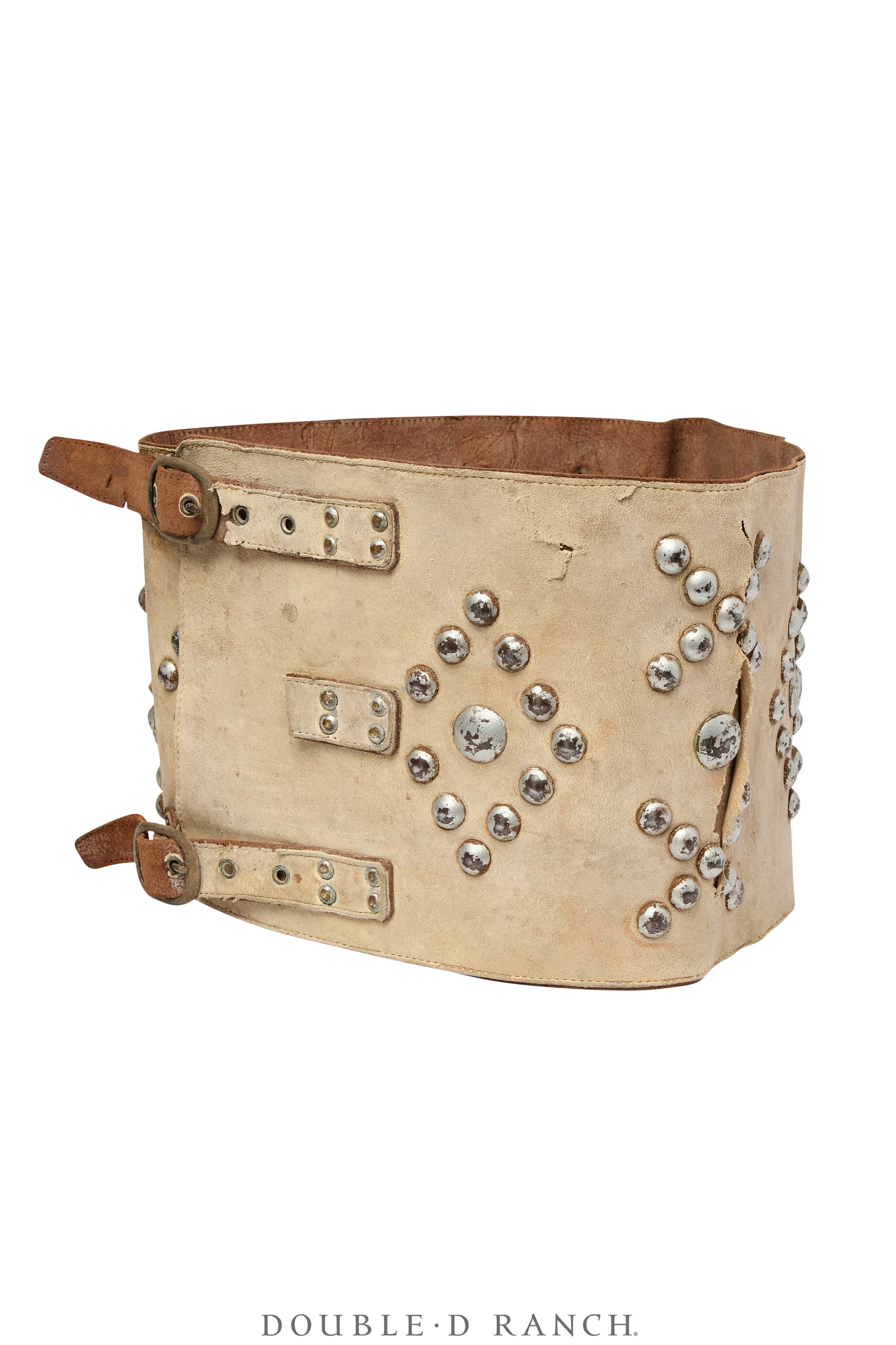 Belt, A Vintage, Bronc, Studs, Diamonds & X's Matching Guantlets, Vintage, Early 20th Century, 463