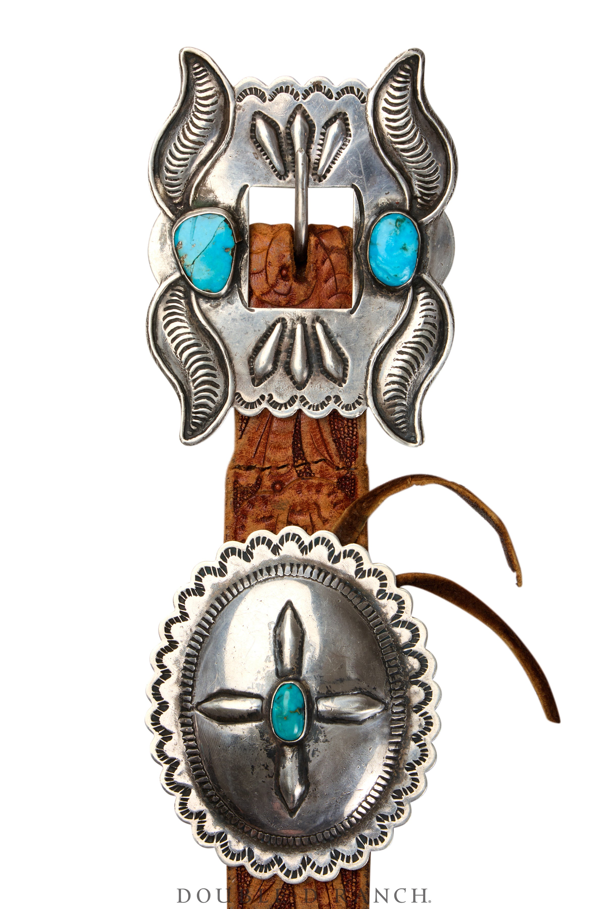 Belt, A Vintage, Concho, Turquoise, 2nd Phase, Revival, Vintage '50's