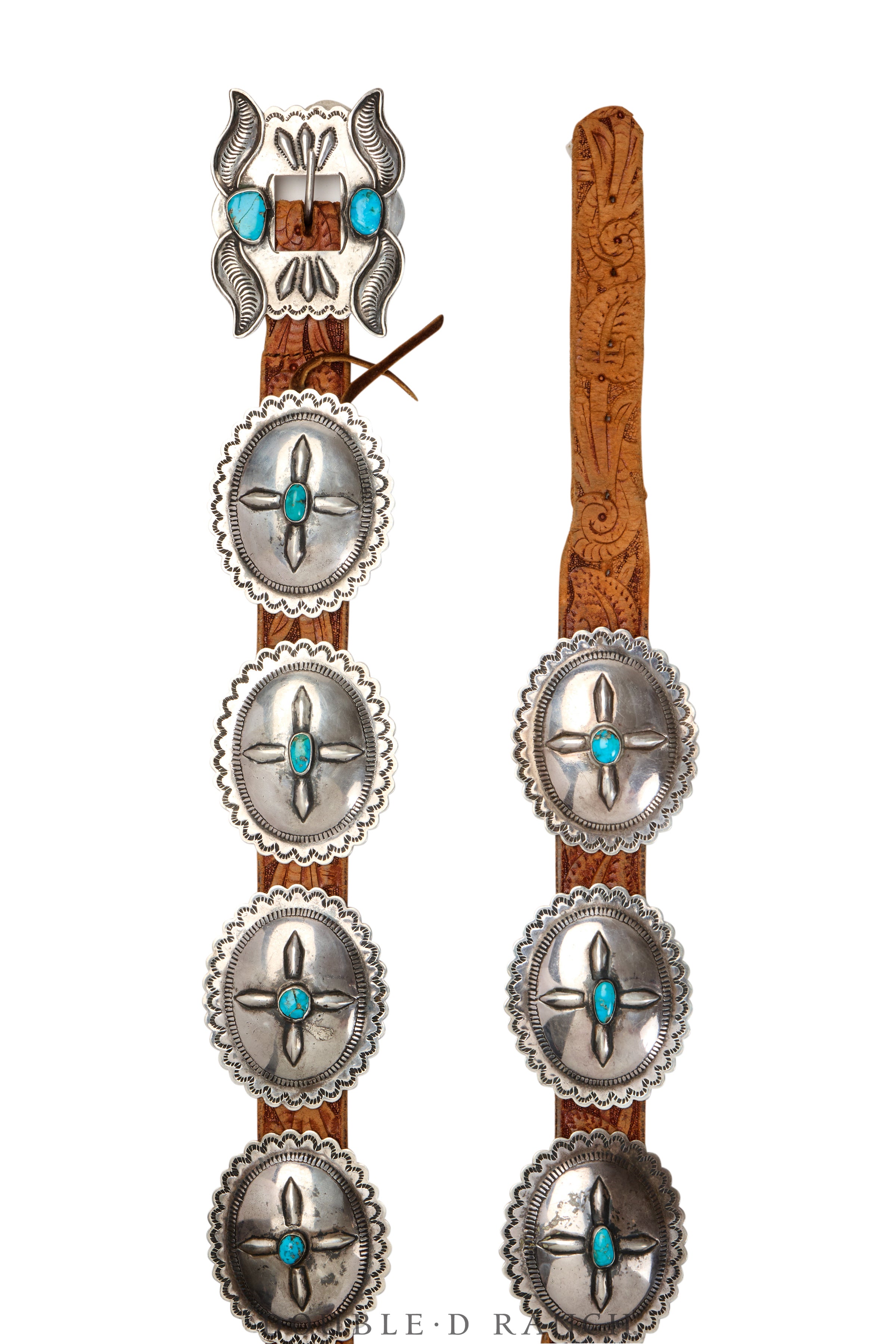 Belt, A Vintage, Concho, Turquoise, 2nd Phase, Revival, Vintage '50's