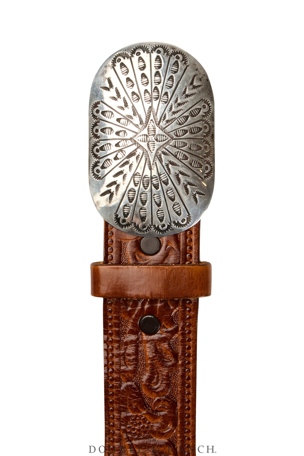 Belt, A Vintage, Buckle, Concho, Sterling Silver, Vintage, 615