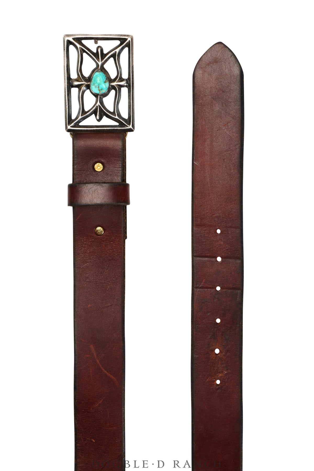 Belt, A Vintage, Buckle, Cast, Turquoise, Vintage, 616