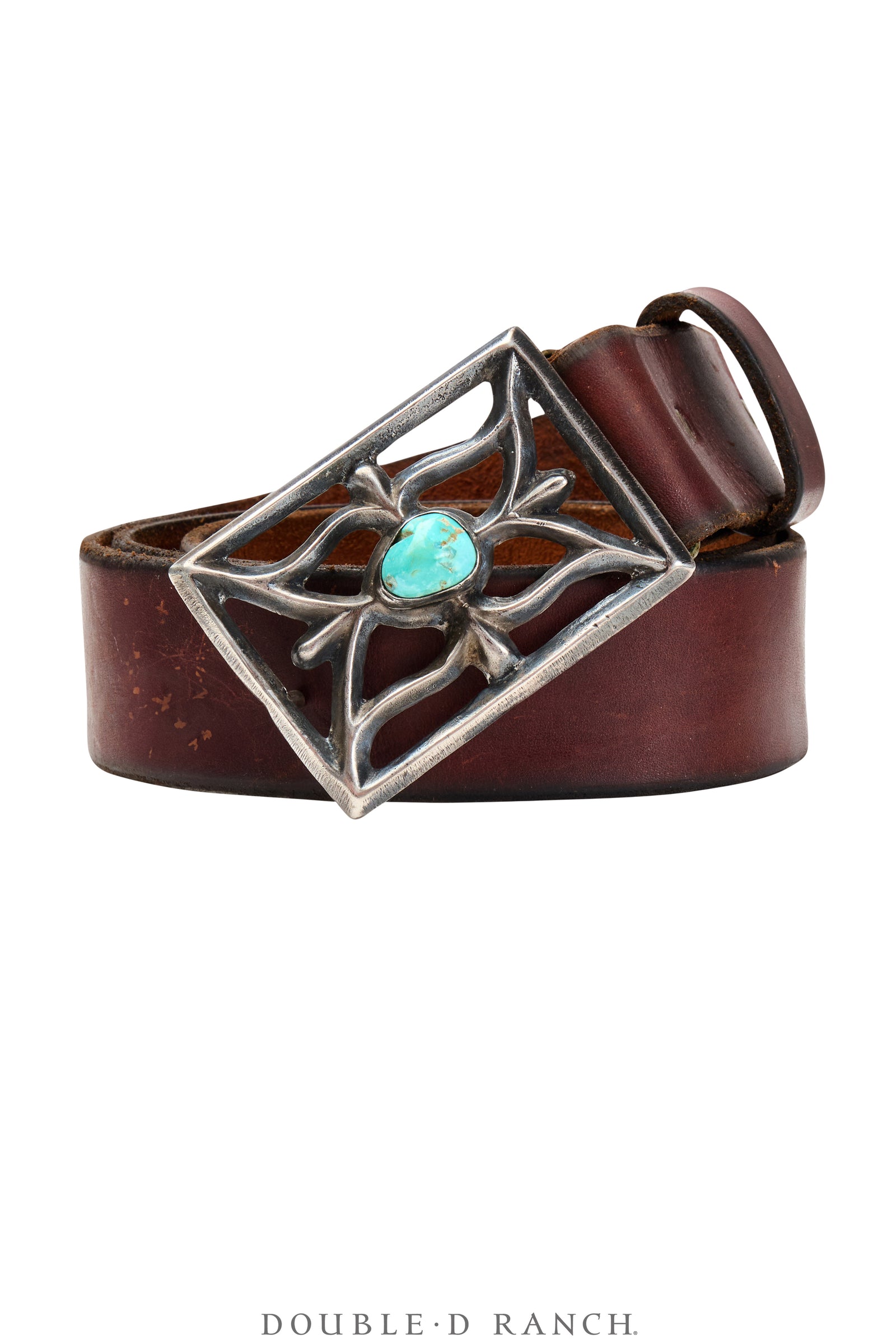 Belt, A Vintage, Buckle, Cast, Turquoise, Vintage, 616