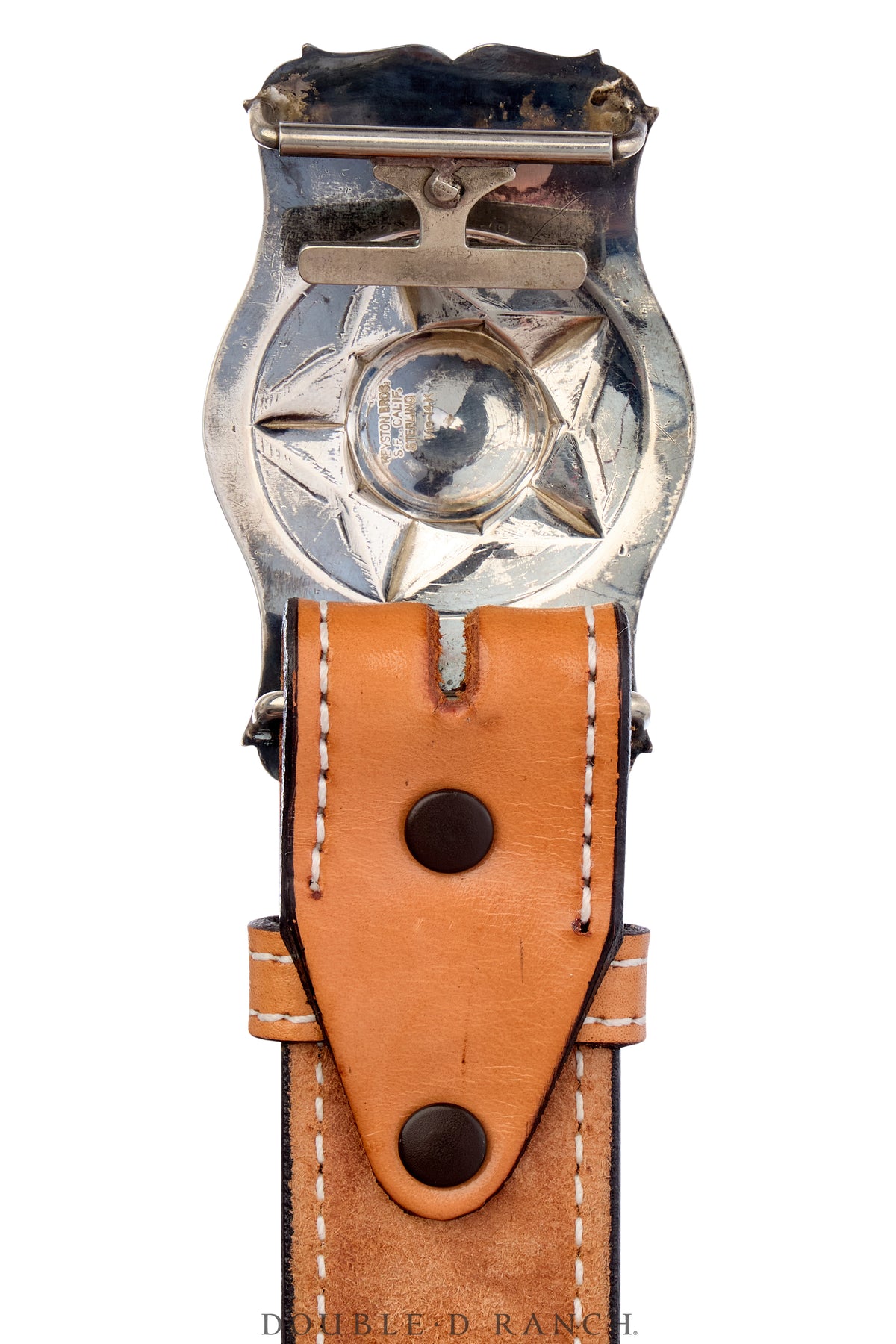 Belt, A Vintage, Buckle, Western, ShortHorn Steer, Sterling Silver & 14k Gold, Keyston Bros. Hallmark, Vintage ‘50s, 622