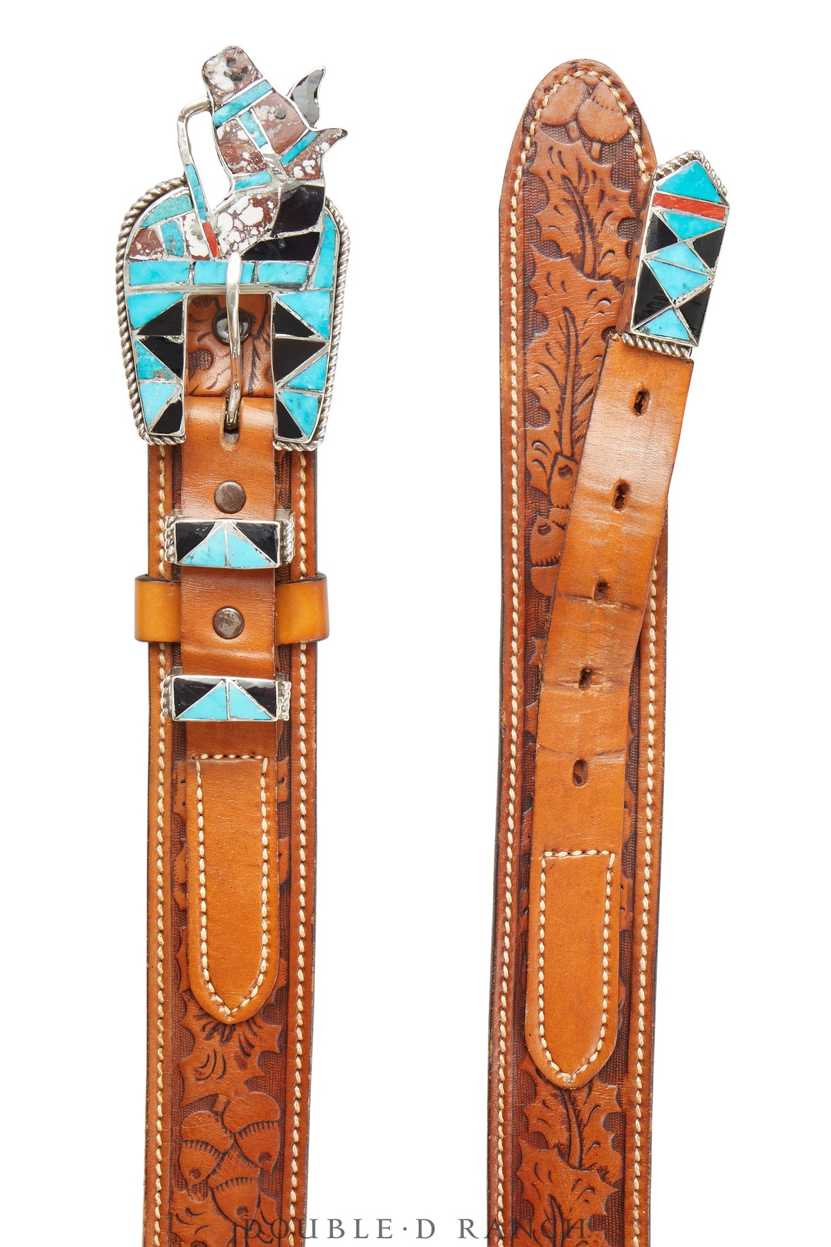 Belt, A Vintage, Buckle, Inlay, Horse Profile, Ranger Set, Hallmark, Vintage, 623