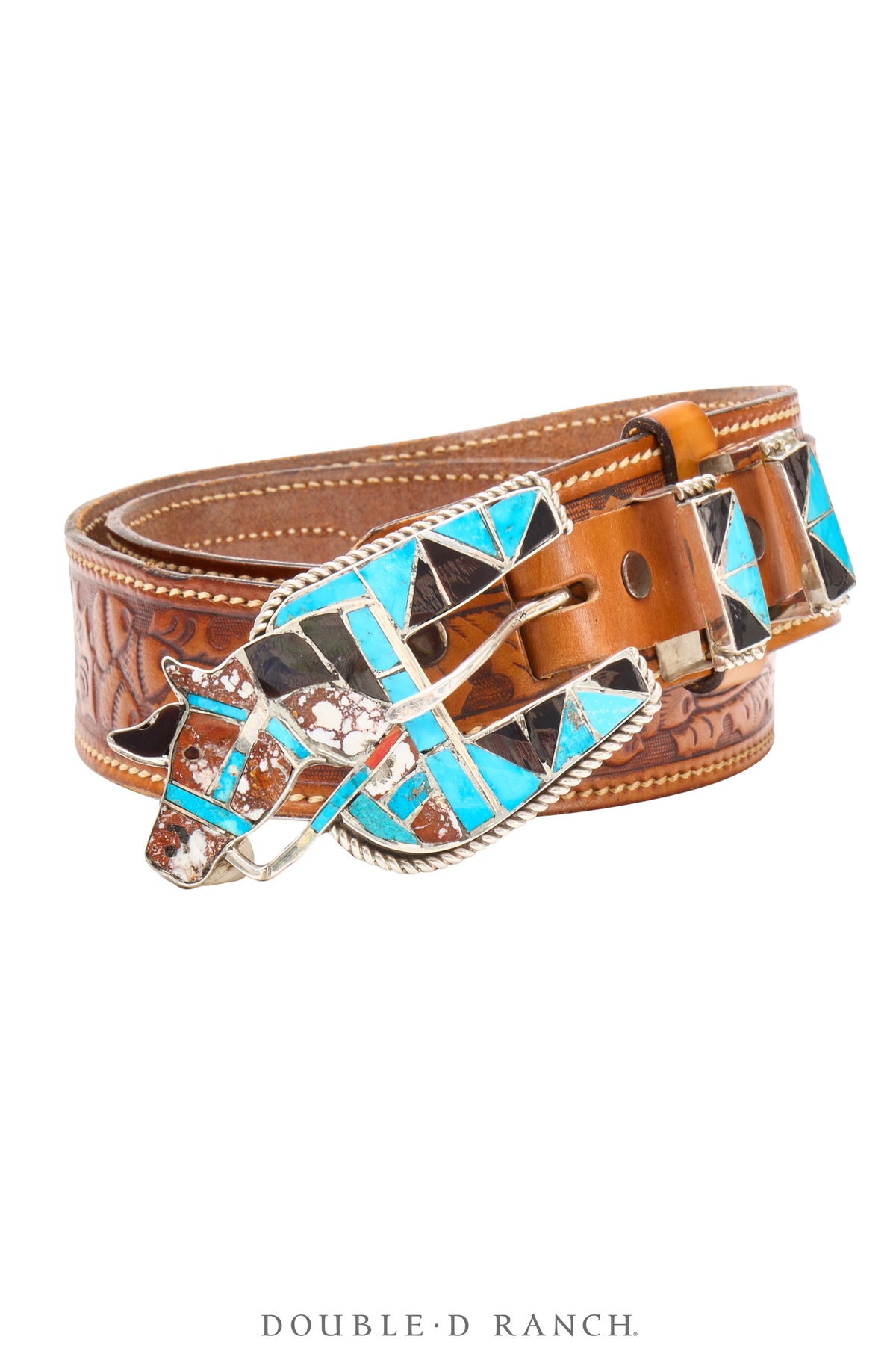 Belt, A Vintage, Buckle, Inlay, Horse Profile, Ranger Set, Hallmark, Vintage, 623