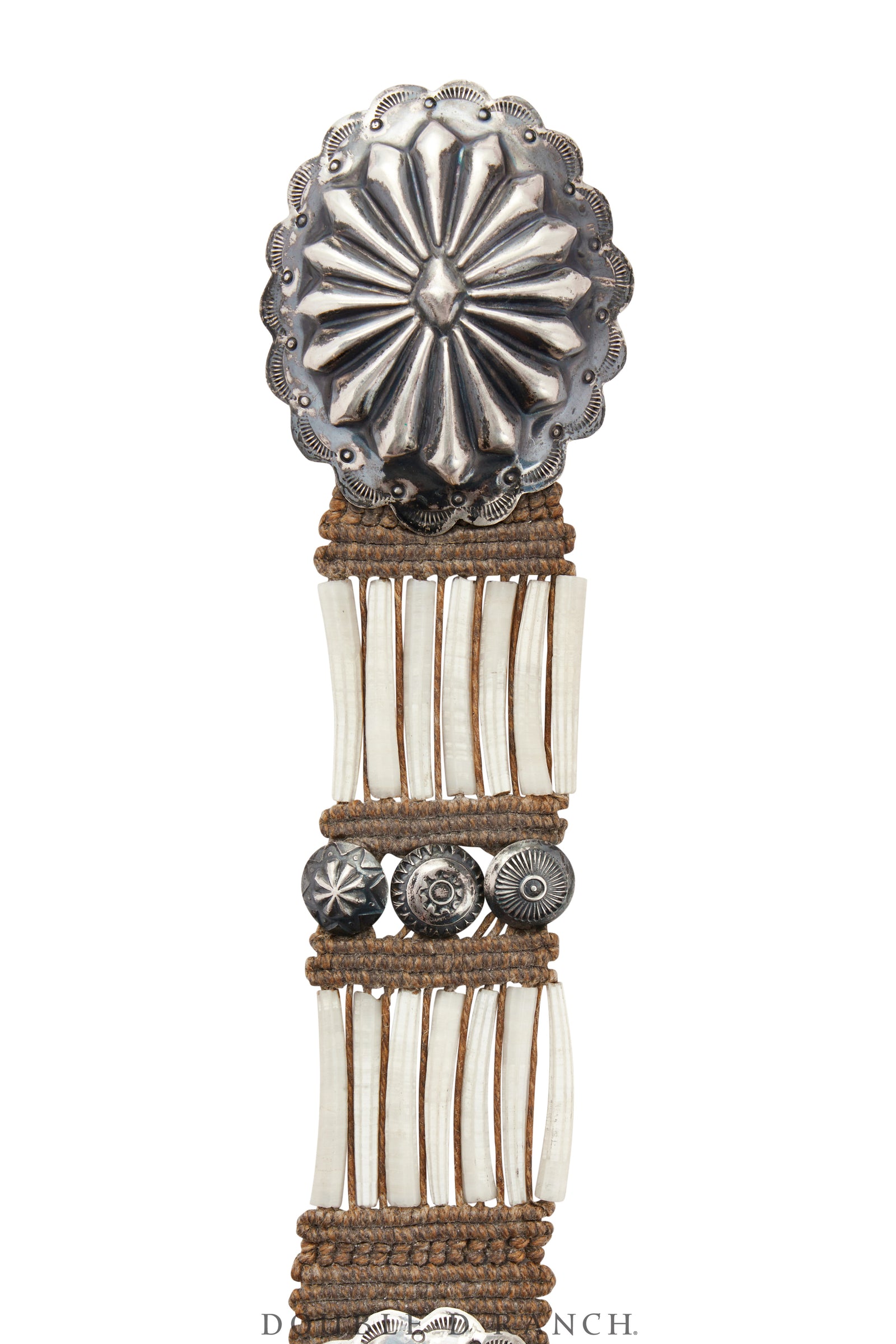 Belt, A Vintage, MB, Novelty, Dentalium Shell With Sterling Conchos, Mummy's Bundle, Vintage, 625