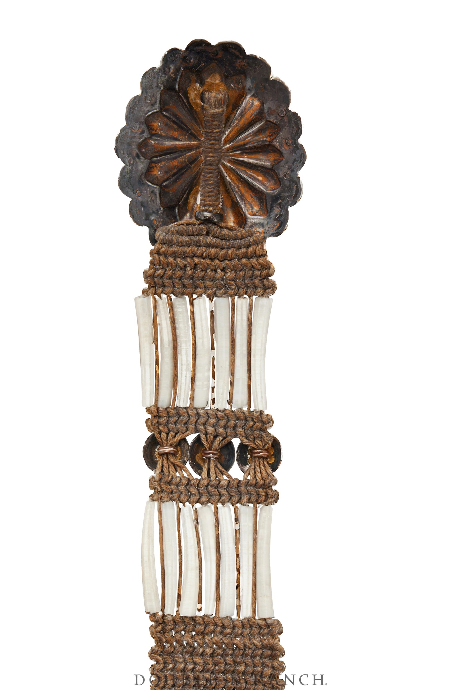 Belt, A Vintage, MB, Novelty, Dentalium Shell With Sterling Conchos, Mummy's Bundle, Vintage, 625