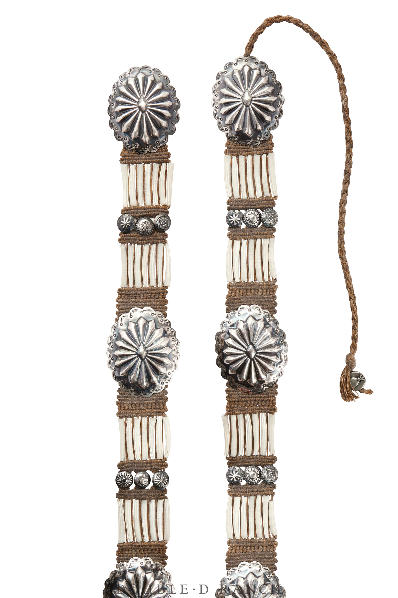 Belt, A Vintage, MB, Novelty, Dentalium Shell With Sterling Conchos, Mummy's Bundle, Vintage, 625