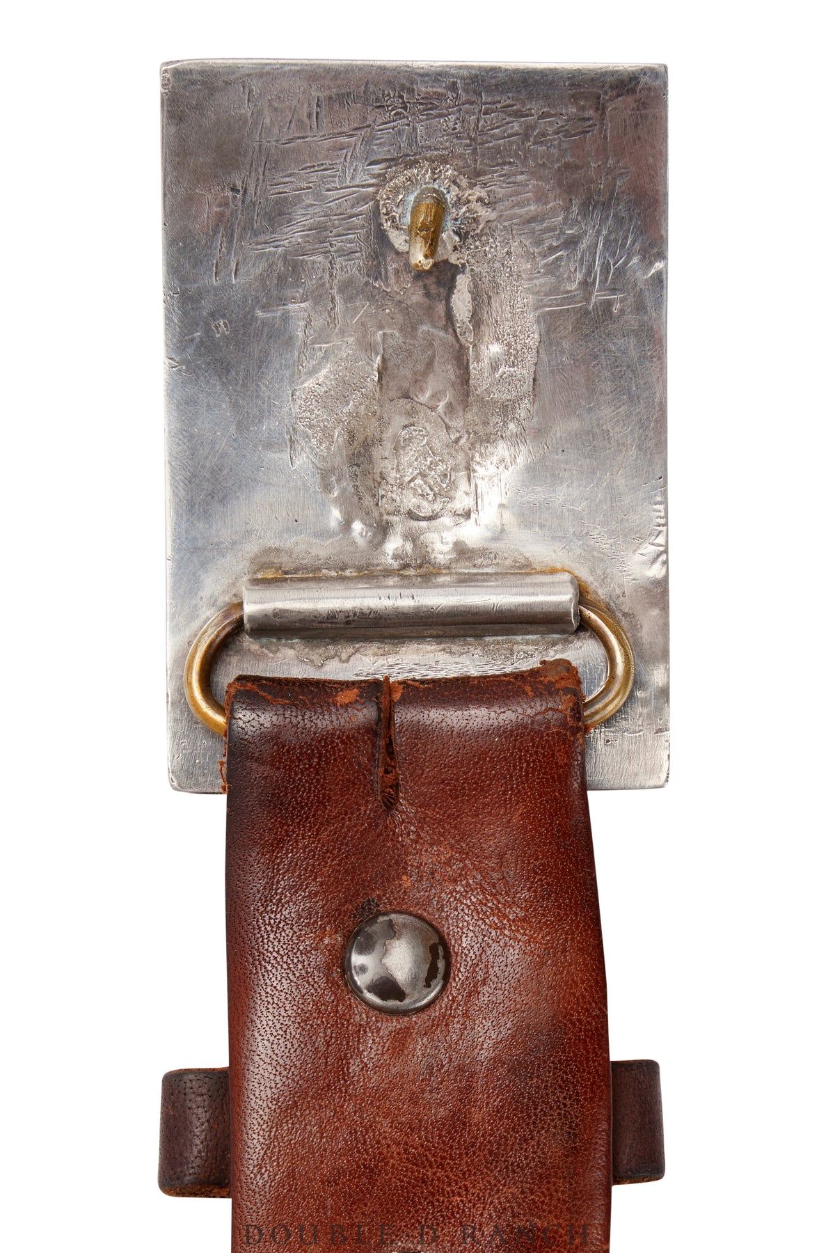 Belt, A Vintage, Buckle, Biker With Turquoise Inlay & Crystal, Vintage ‘40s, 672