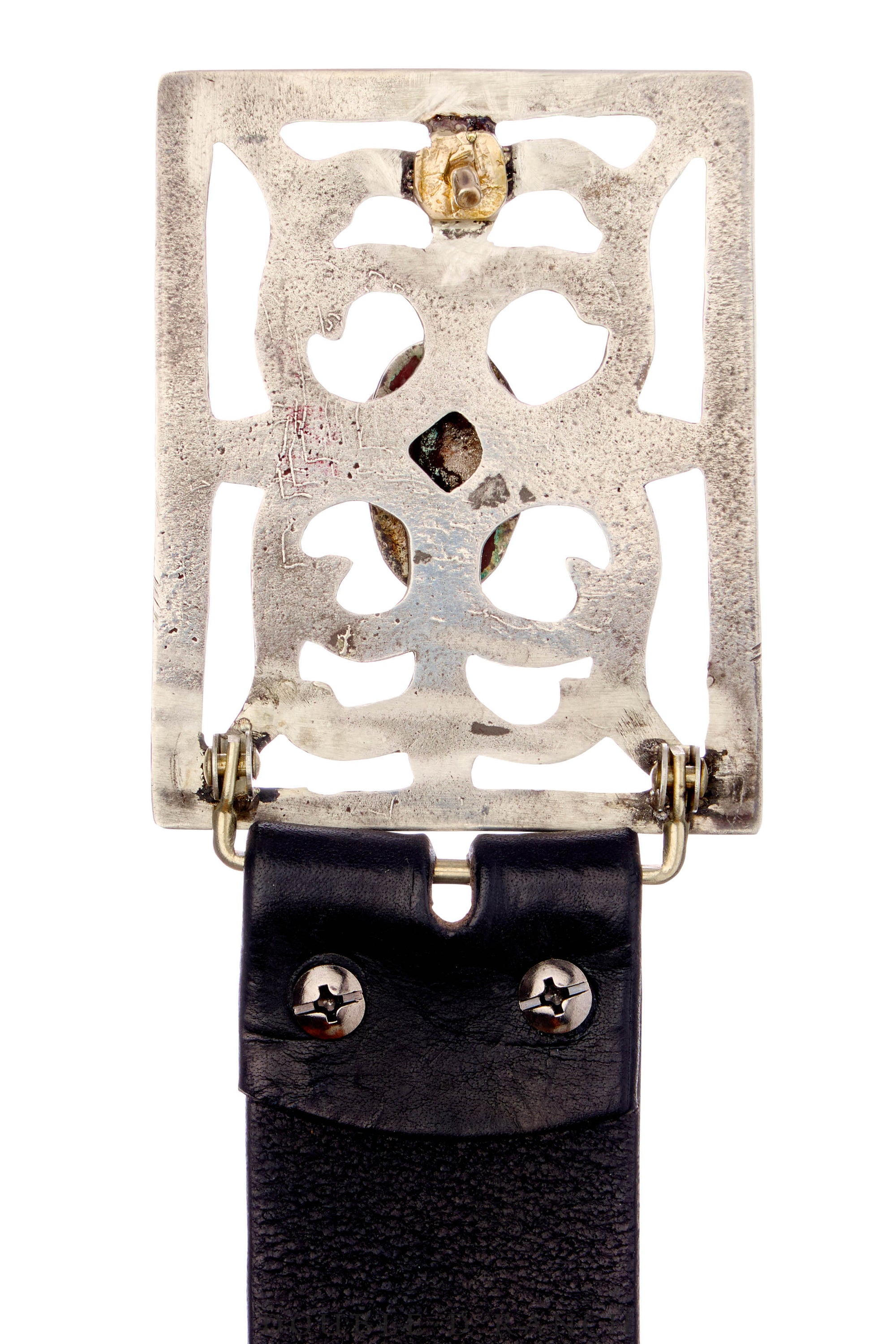 Belt, A Buckle, Cast, Turquoise, Vintage, Mid Century, 687