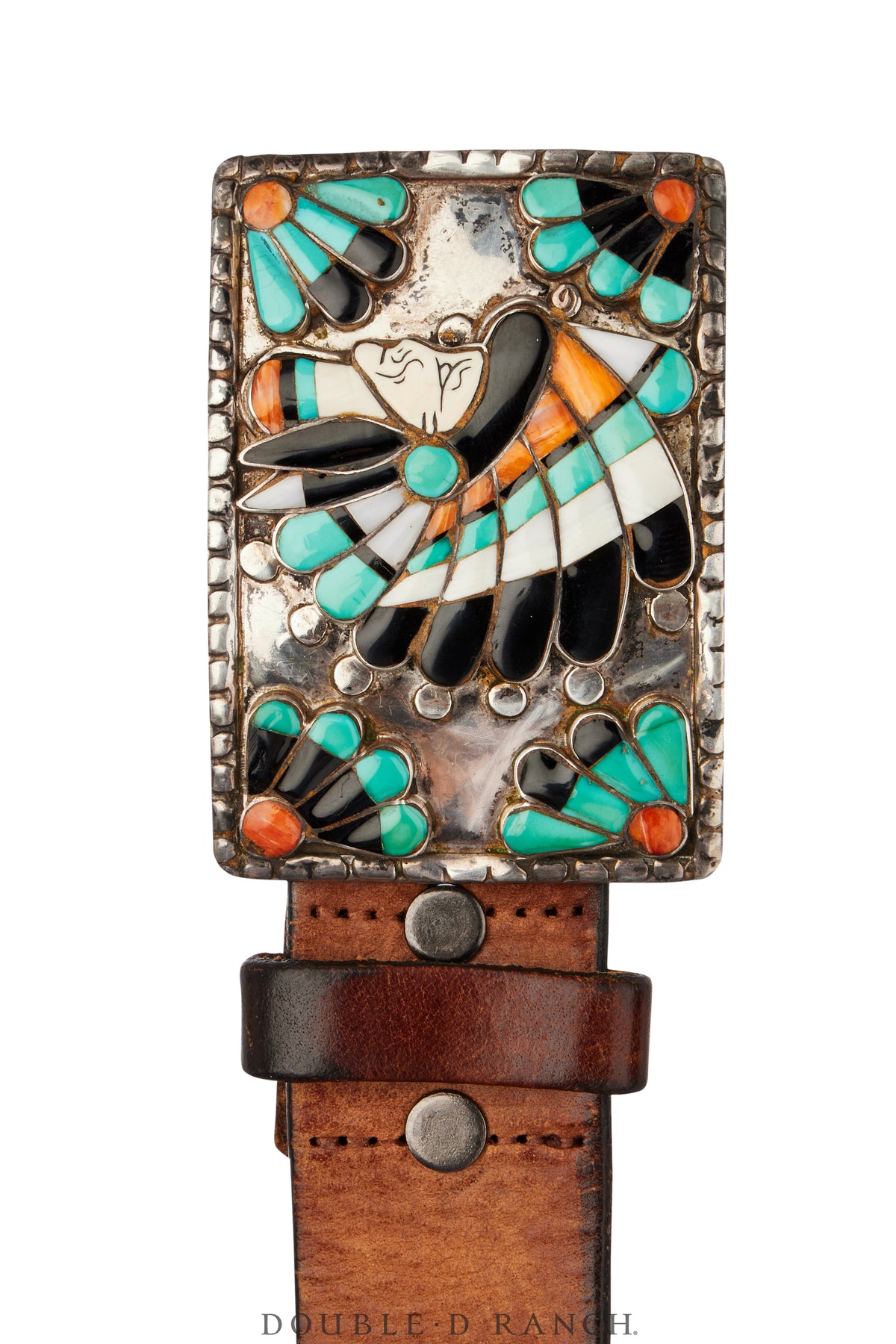 Belt, A Vintage, Buckle, Inlay, Chief's Head, Ralph Quam Hallmark, Vintage, 717