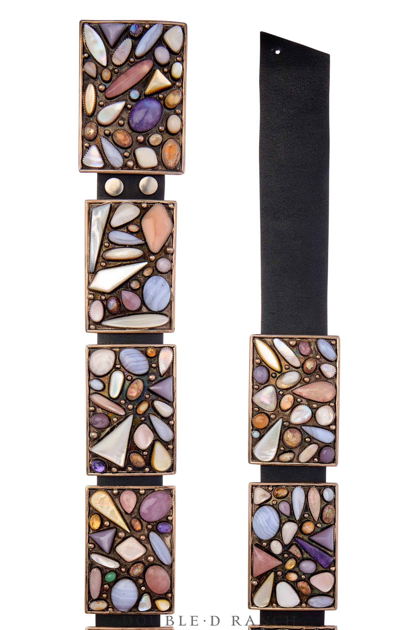 Belt, A Vintage, Concho, Opal, Rose Quartz, Amethyst and Other Stones, Hallmark, Vintage, 730