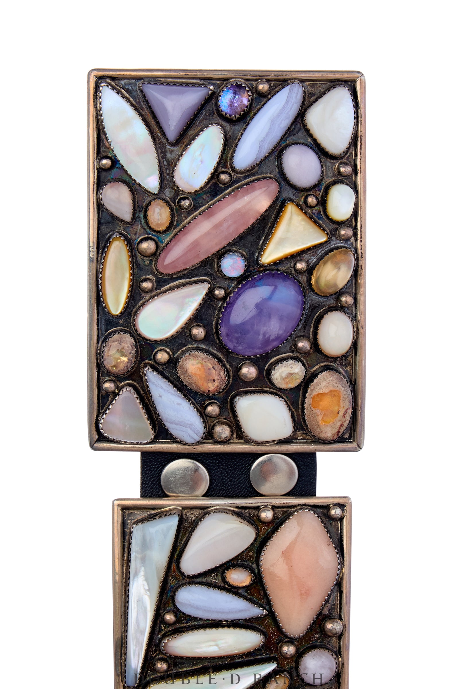 Belt, A Vintage, Concho, Opal, Rose Quartz, Amethyst and Other Stones, Hallmark, Vintage, 730