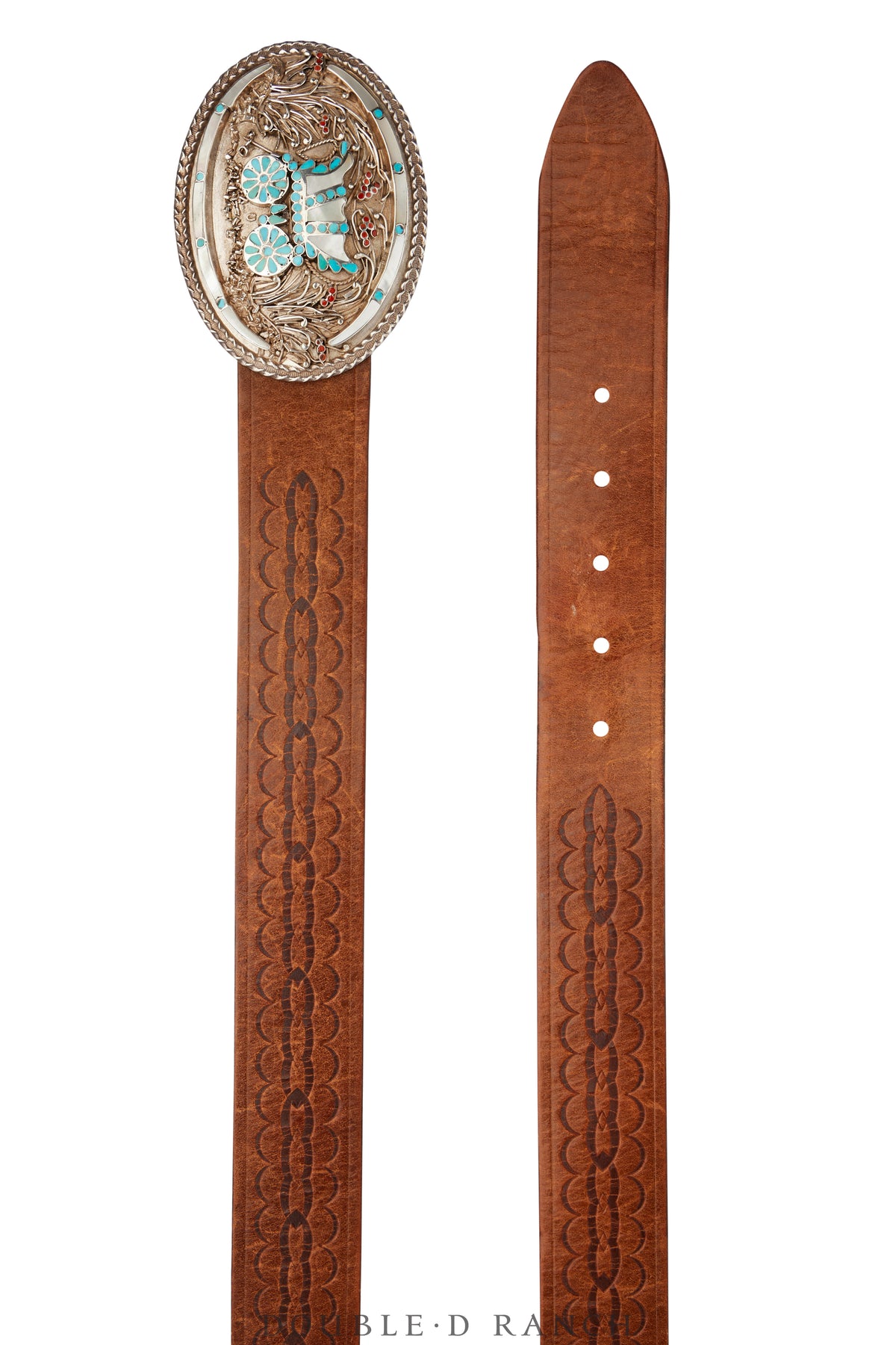 Belt, A Vintage, Buckle, Inlay, Conestoga Wagon, Dishta, Vintage, 736