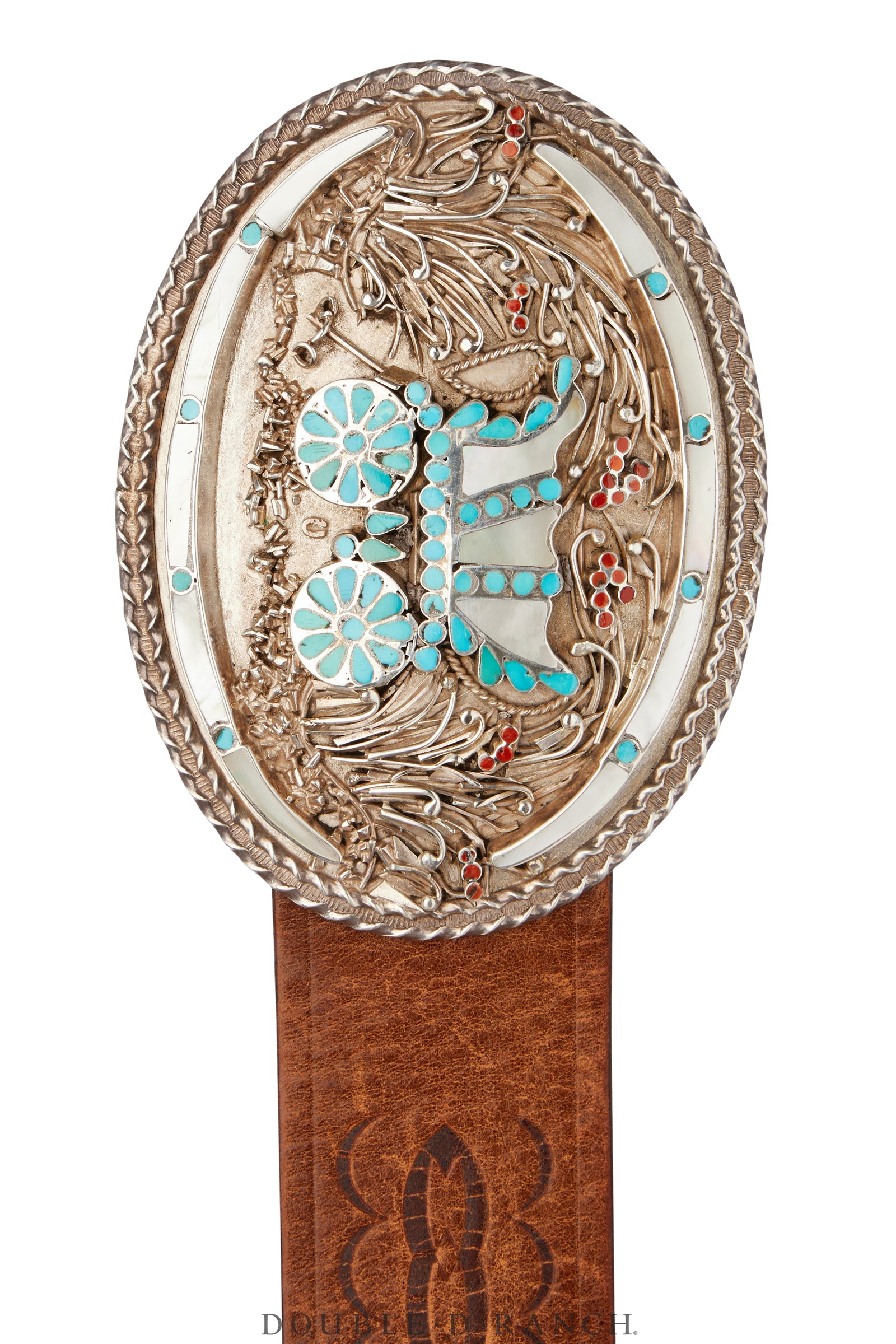 Belt, A Vintage, Buckle, Inlay, Conestoga Wagon, Dishta, Vintage, 736