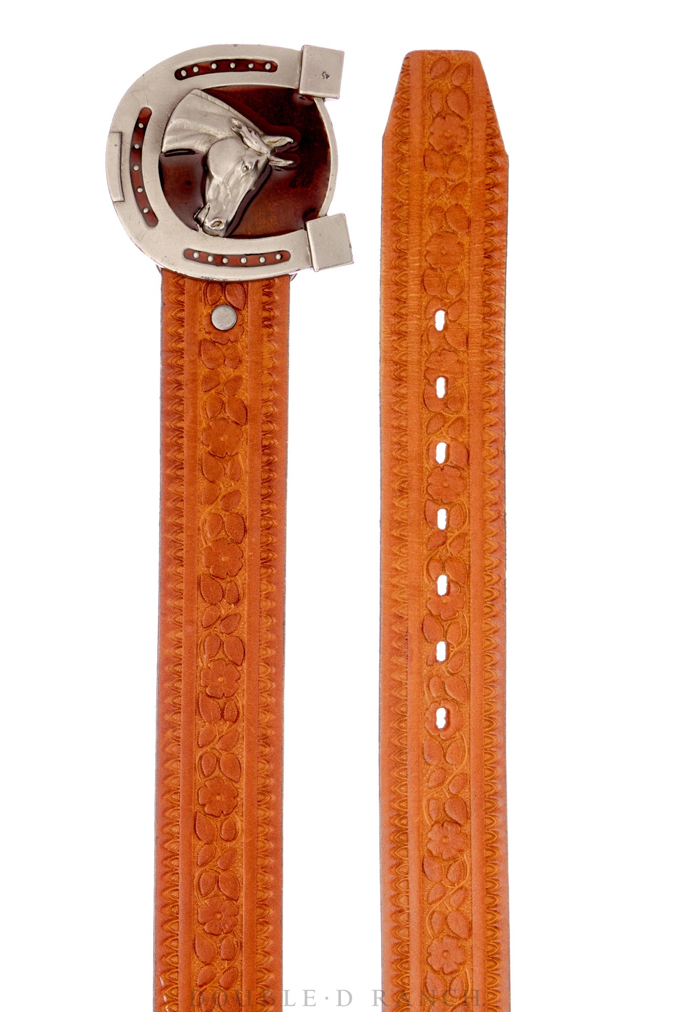 Belt, A Vintage, Buckle, Western, Enamel, Horseshoe & Horse, Vintage, 808