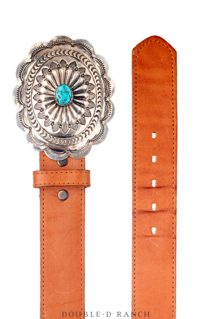Belt, A Vintage, Buckle, Concho, Turquoise, Vintage, 825