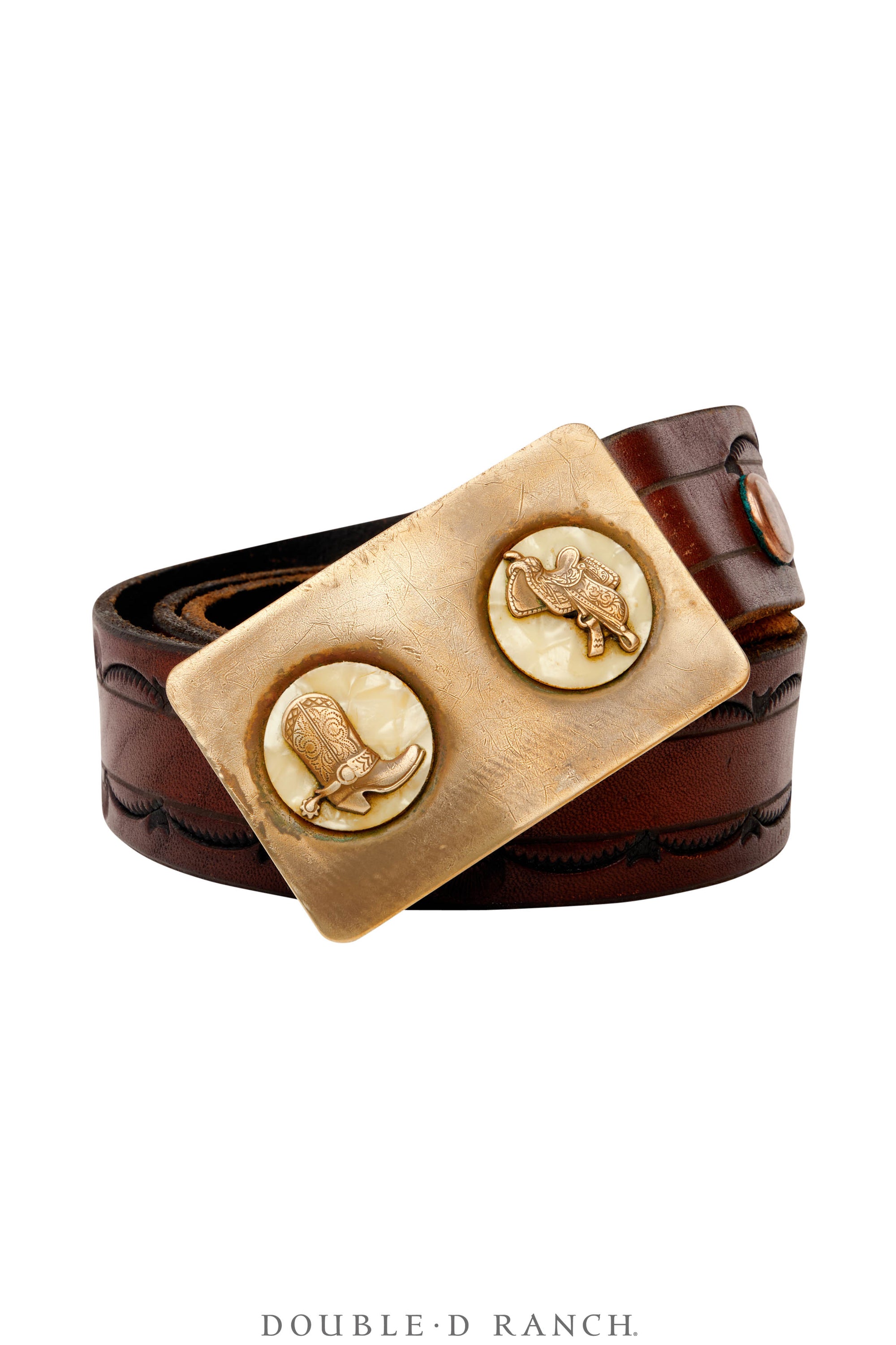 Belt, A Vintage, Buckle, Kitsch, Western, Boot & Saddle, Laminate, Vintage, 827