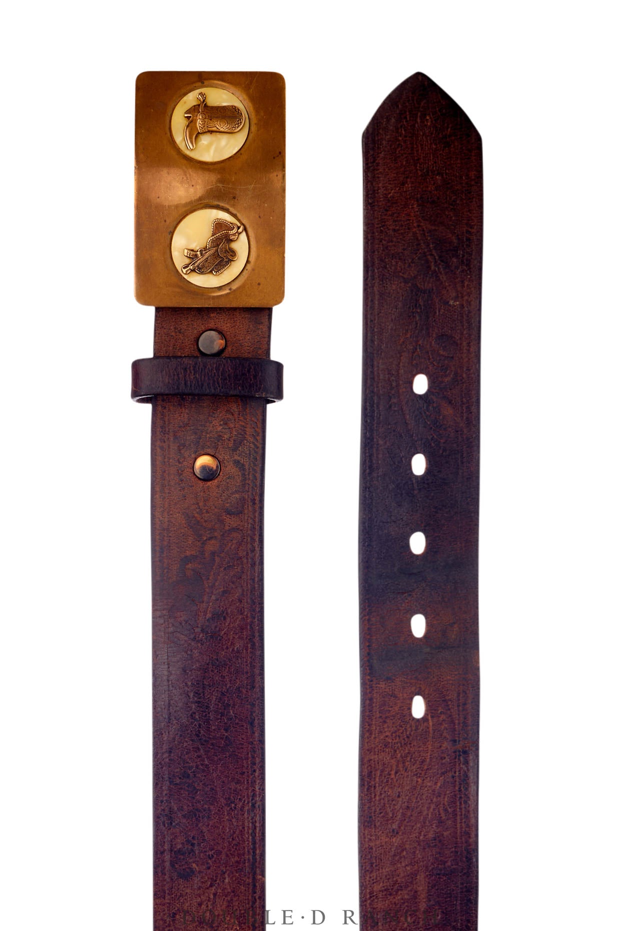 Belt, A Vintage, Buckle, Kitsch, Western, Boot & Saddle, Laminate, Vintage, 828