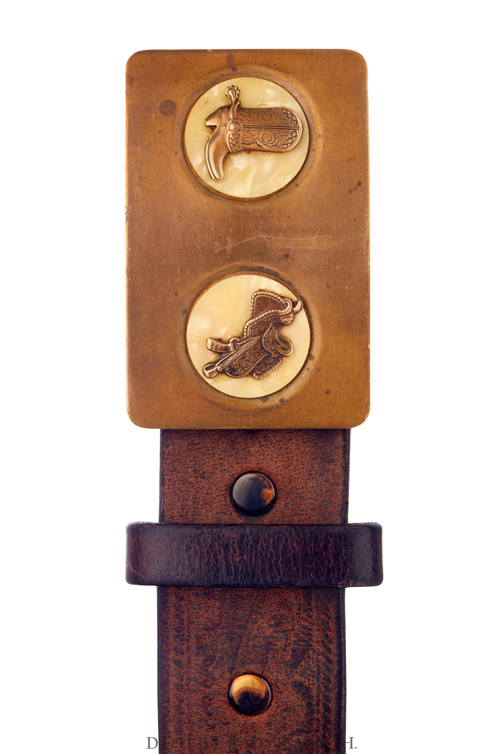 Belt, A Vintage, Buckle, Kitsch, Western, Boot & Saddle, Laminate, Vintage, 828