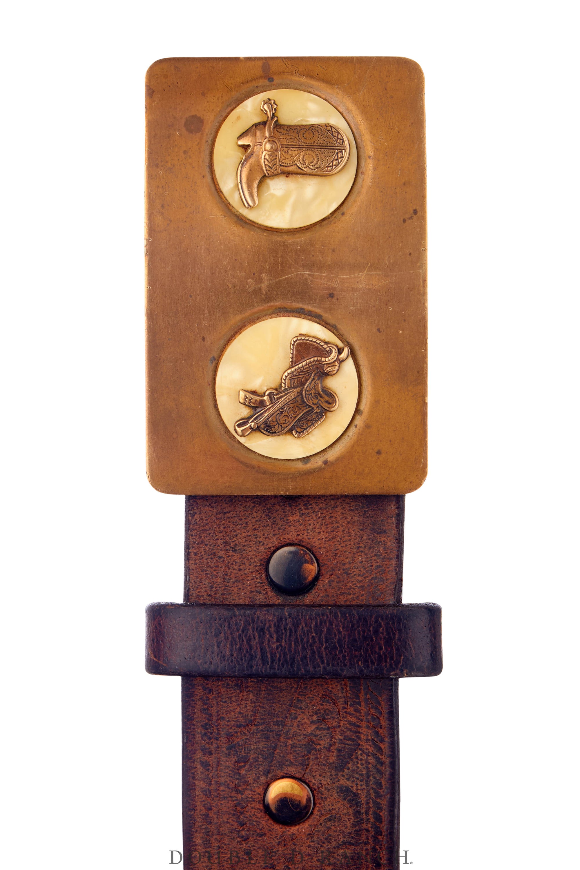 Belt, A Vintage, Buckle, Kitsch, Western, Boot & Saddle, Laminate, Vintage, 828